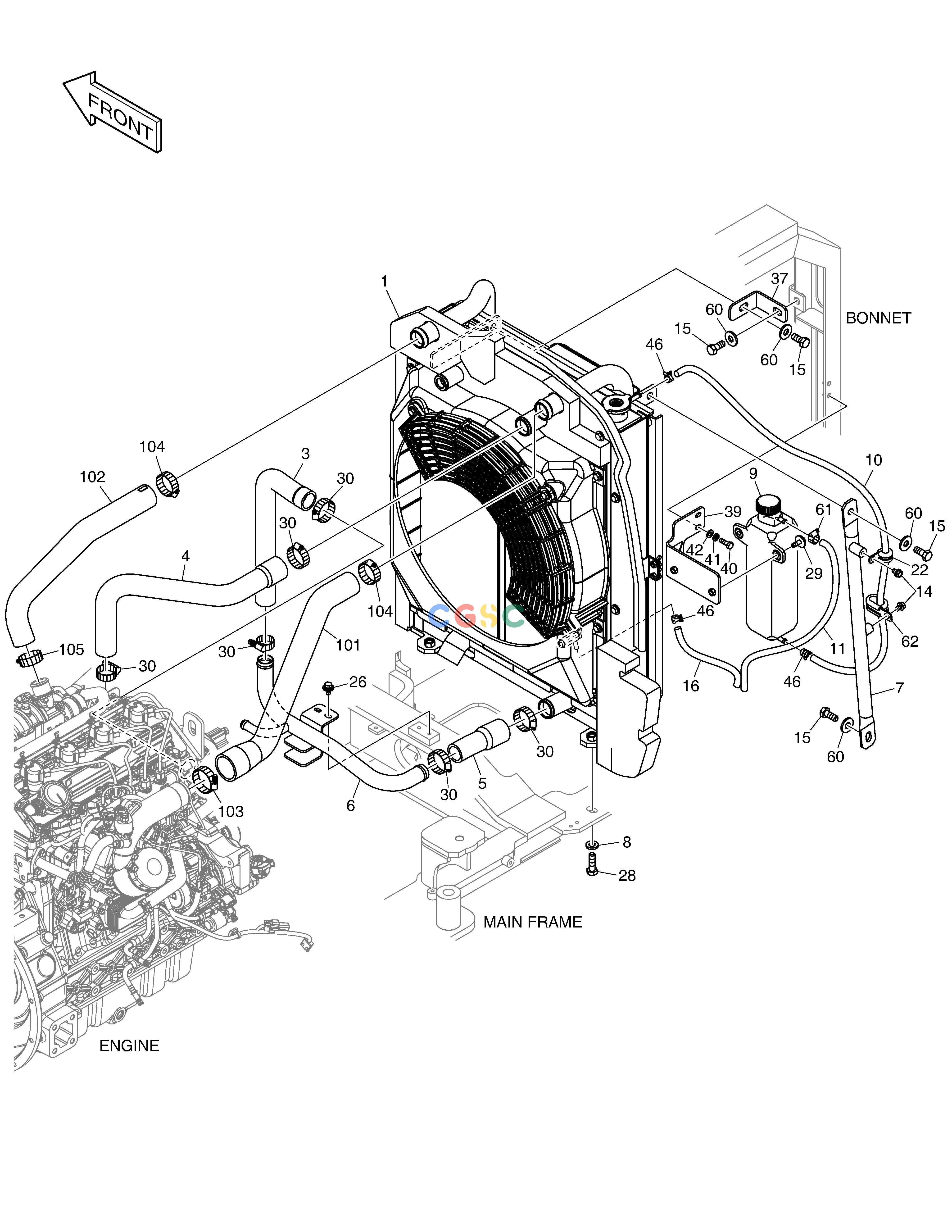 斗山零件查询RADIATOR MOUNTING E57W Doosan parts catalog online