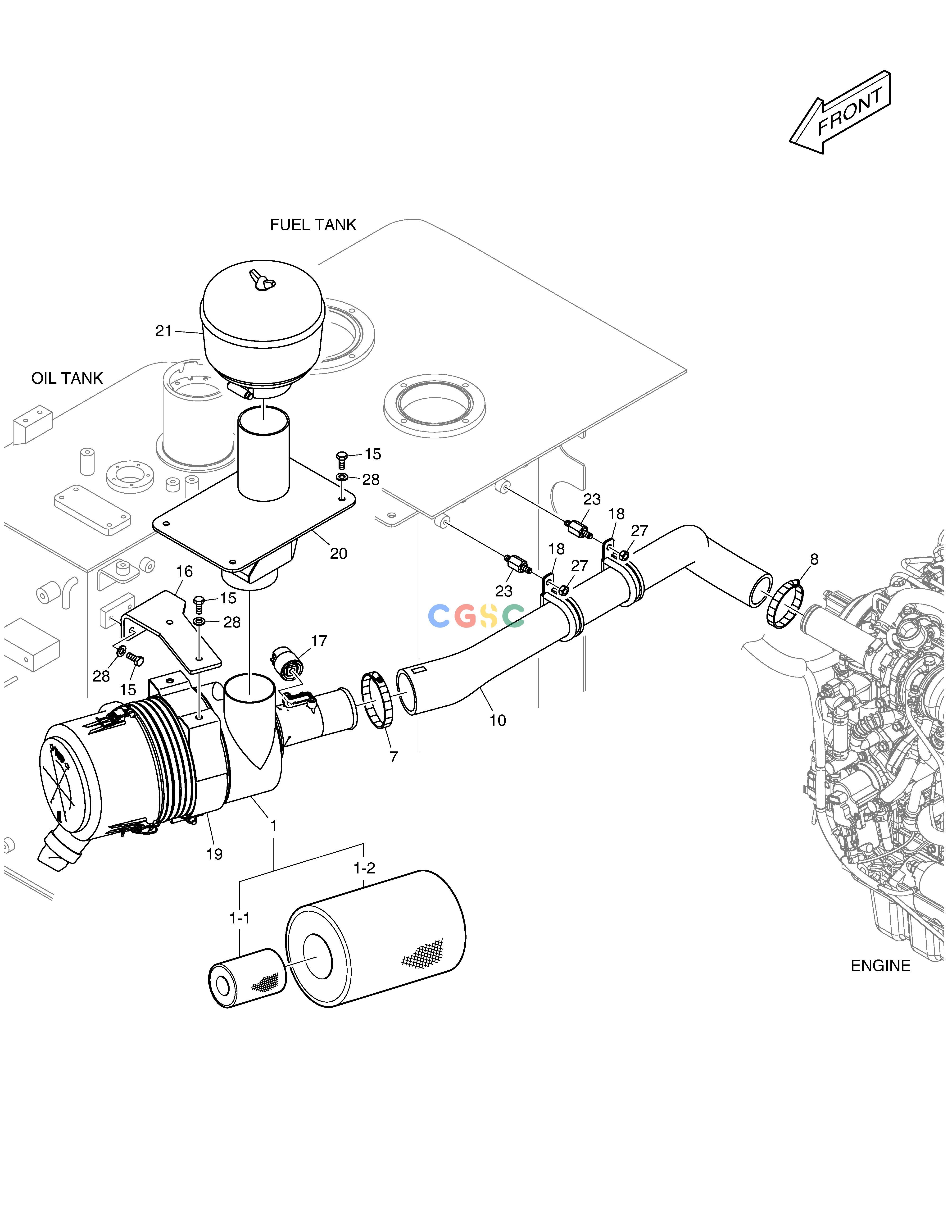 斗山零件查询AIR CLEANER E57W Doosan parts catalog online