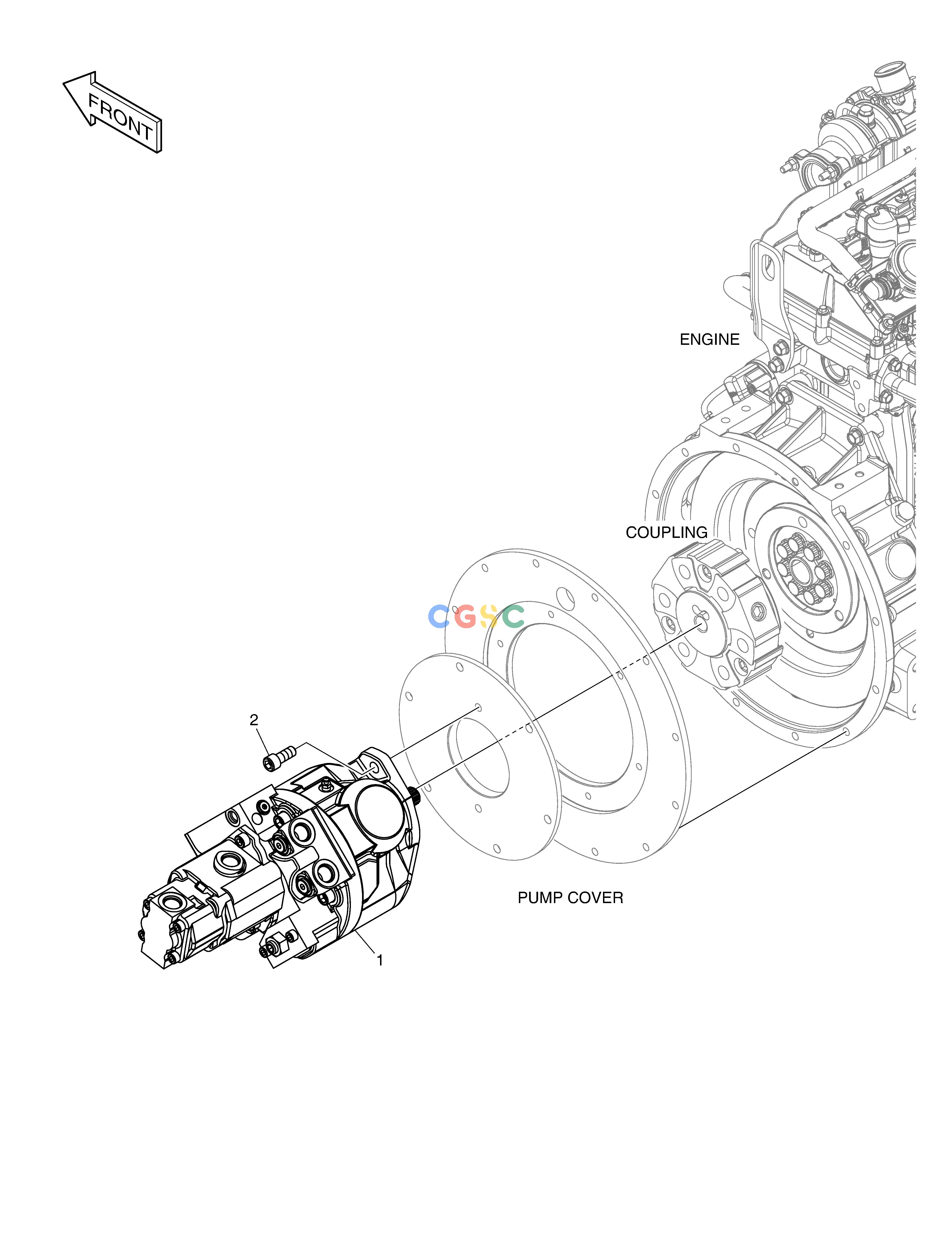 斗山零件查询PUMP MOUNTING E57W Doosan parts catalog online
