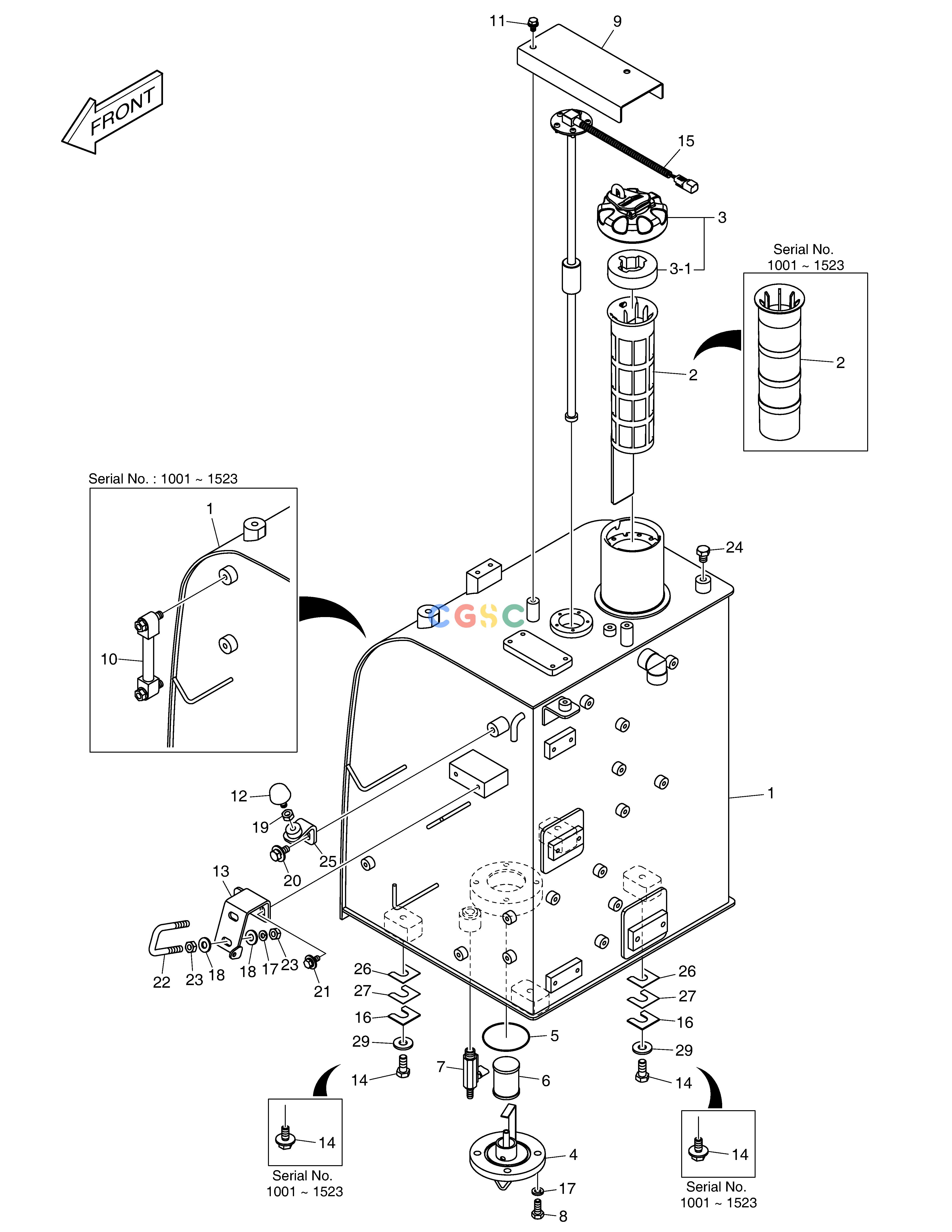 斗山零件查询FUEL TANK E57W Doosan parts catalog online