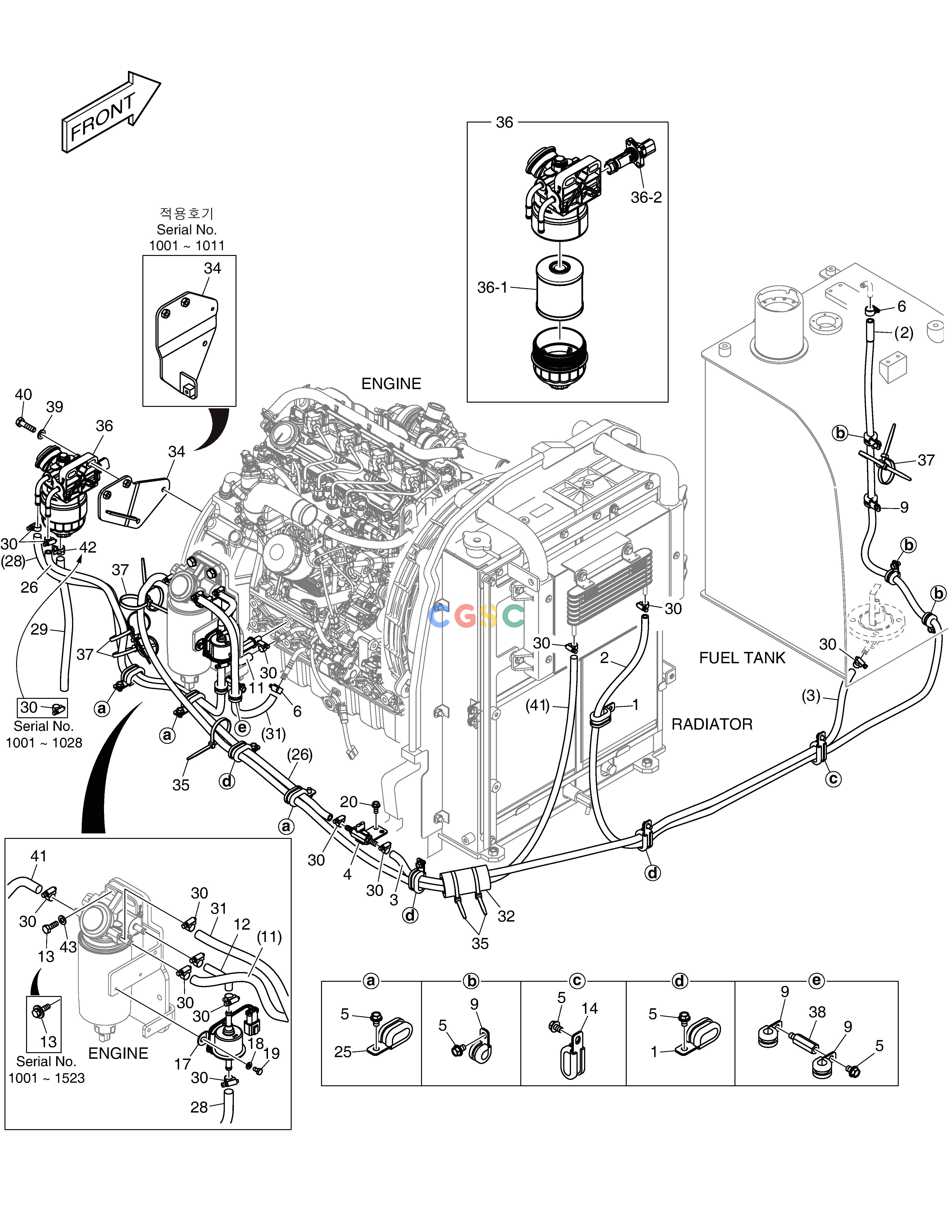 斗山零件查询FUEL PIPING E57W Doosan parts catalog online