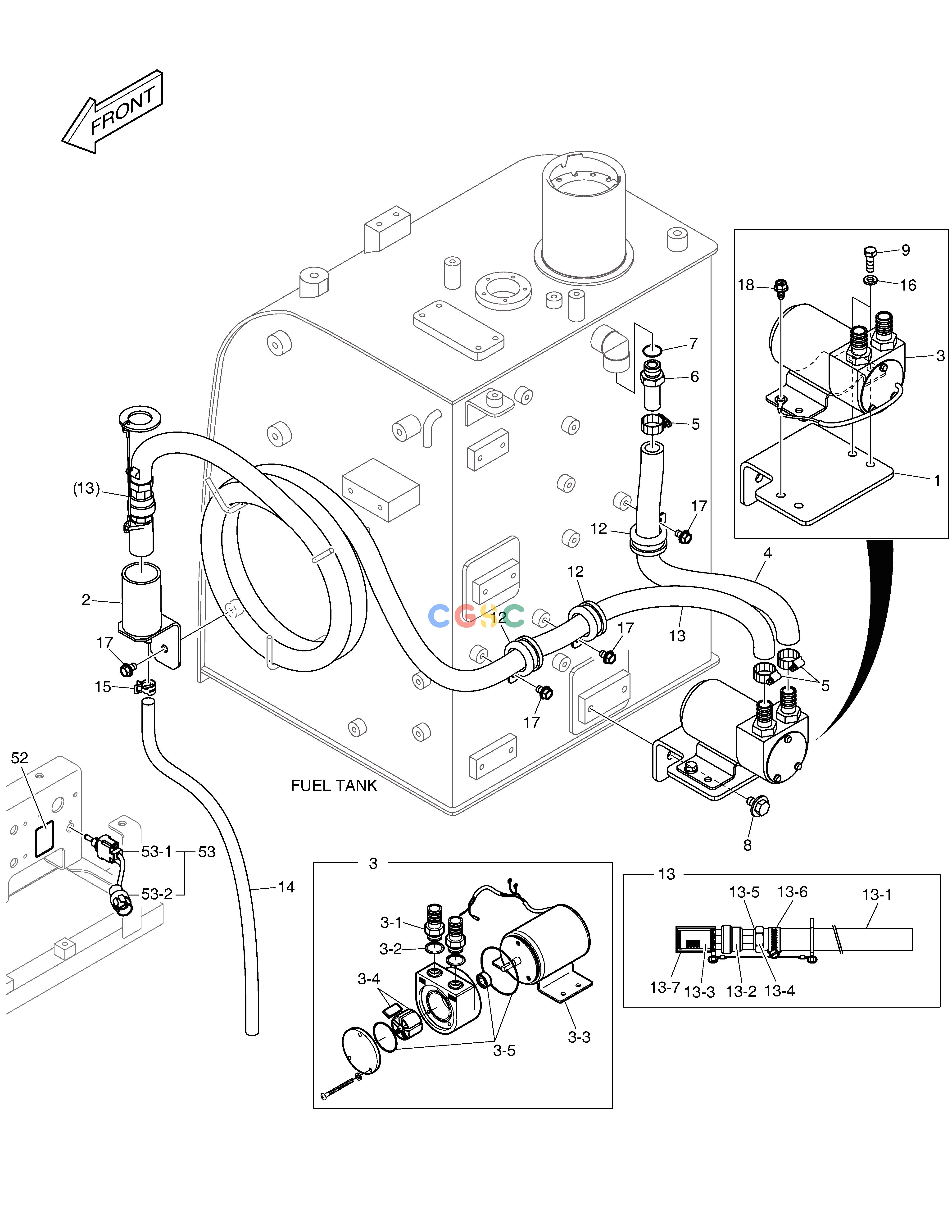 斗山零件查询FUEL FILLER PUMP E57W Doosan parts catalog online
