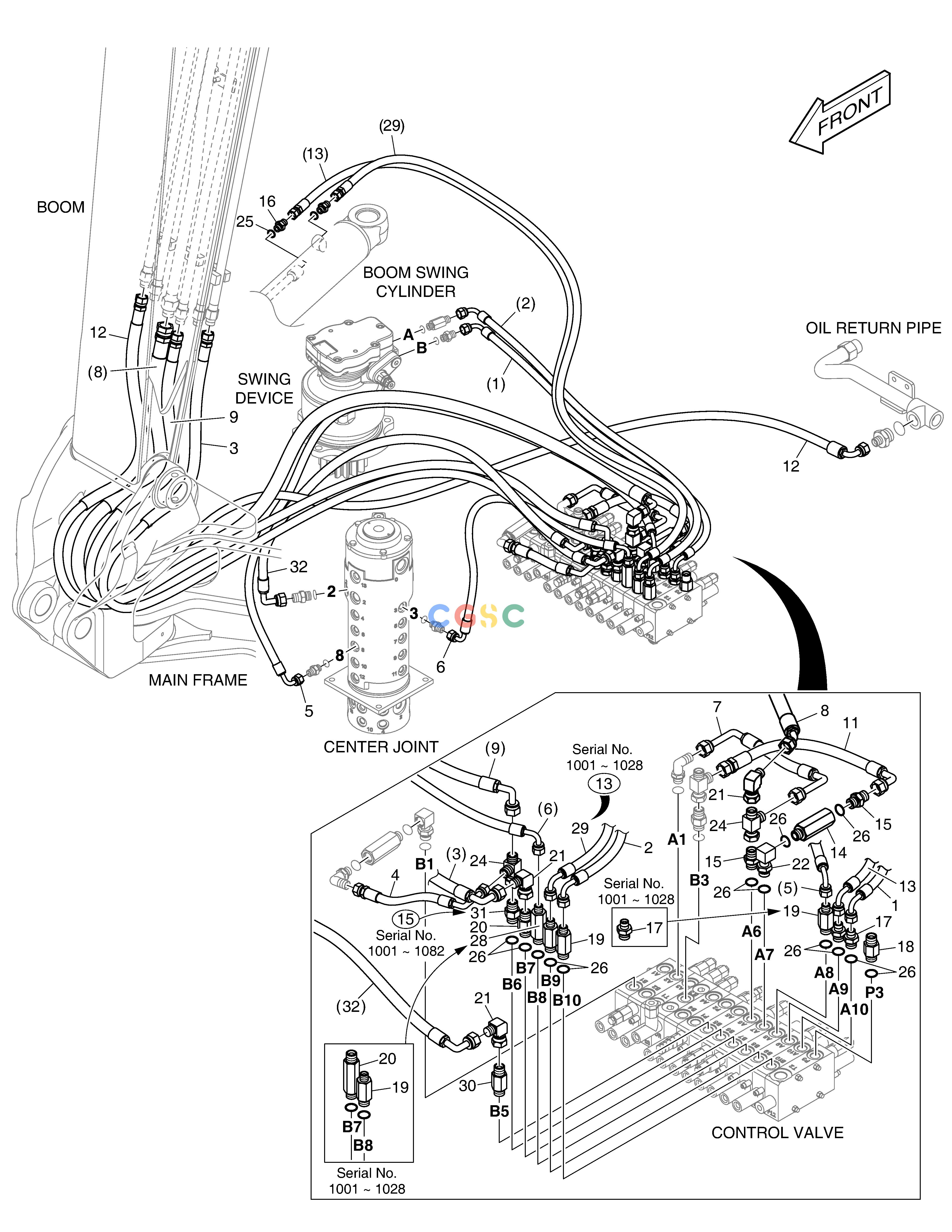 斗山零件查询MAIN PIPING(4) - ONE WAY E57W Doosan parts catalog online