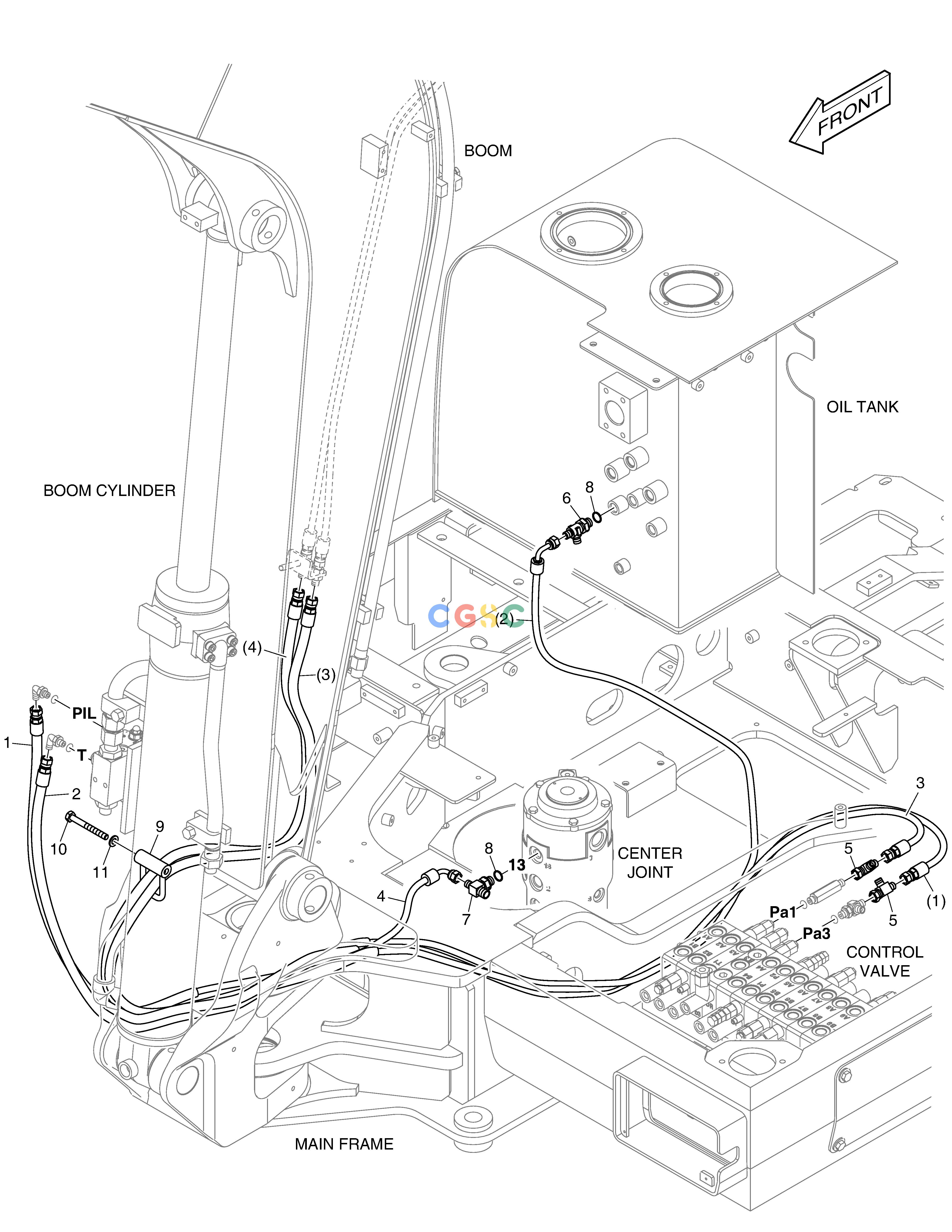 斗山零件查询PILOT PIPING(3) - LOCK VALVE E57W Doosan parts catalog online
