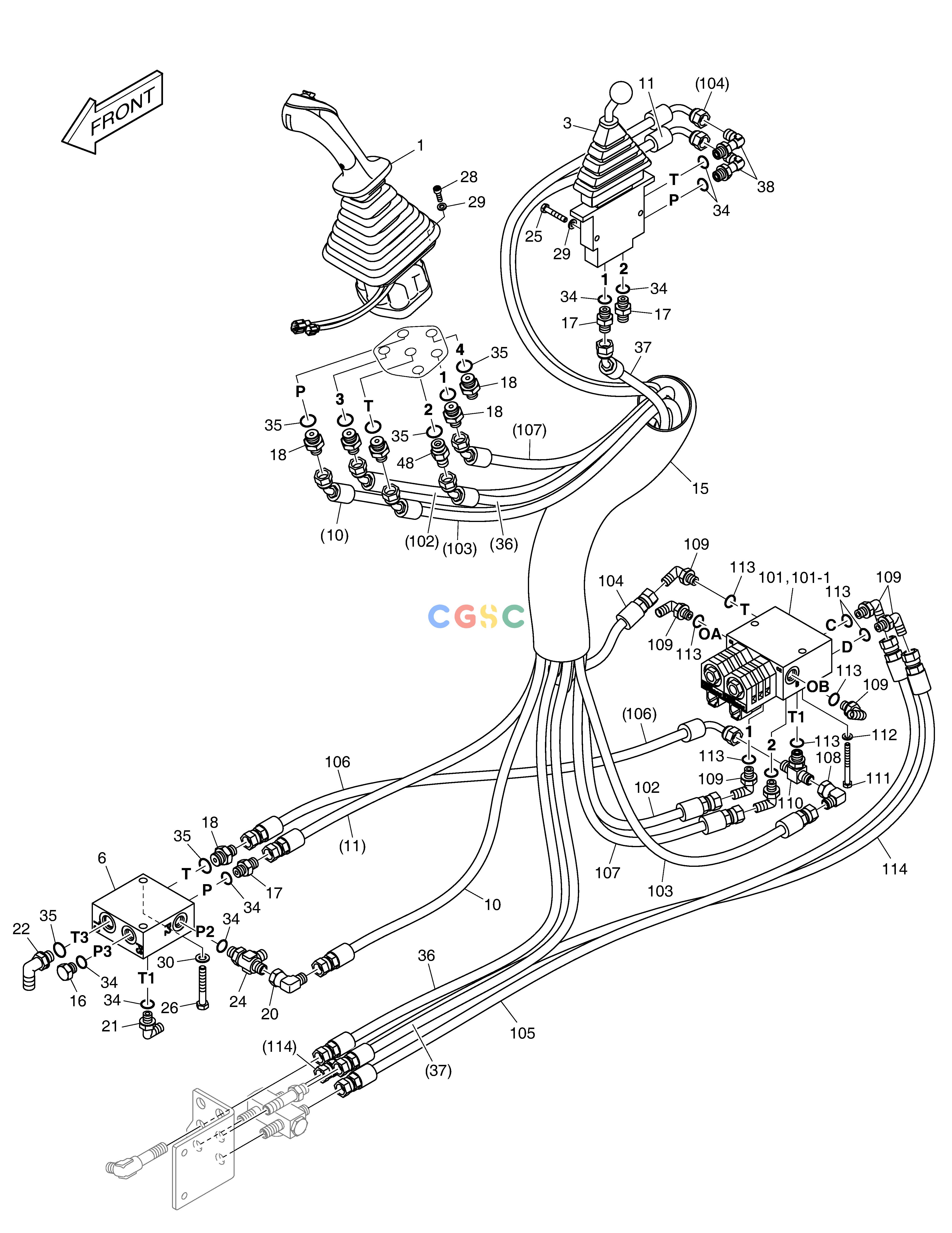 斗山零件查询PILOT PIPING(6) - JOYSTICK(L.H) E57W Doosan parts catalog online