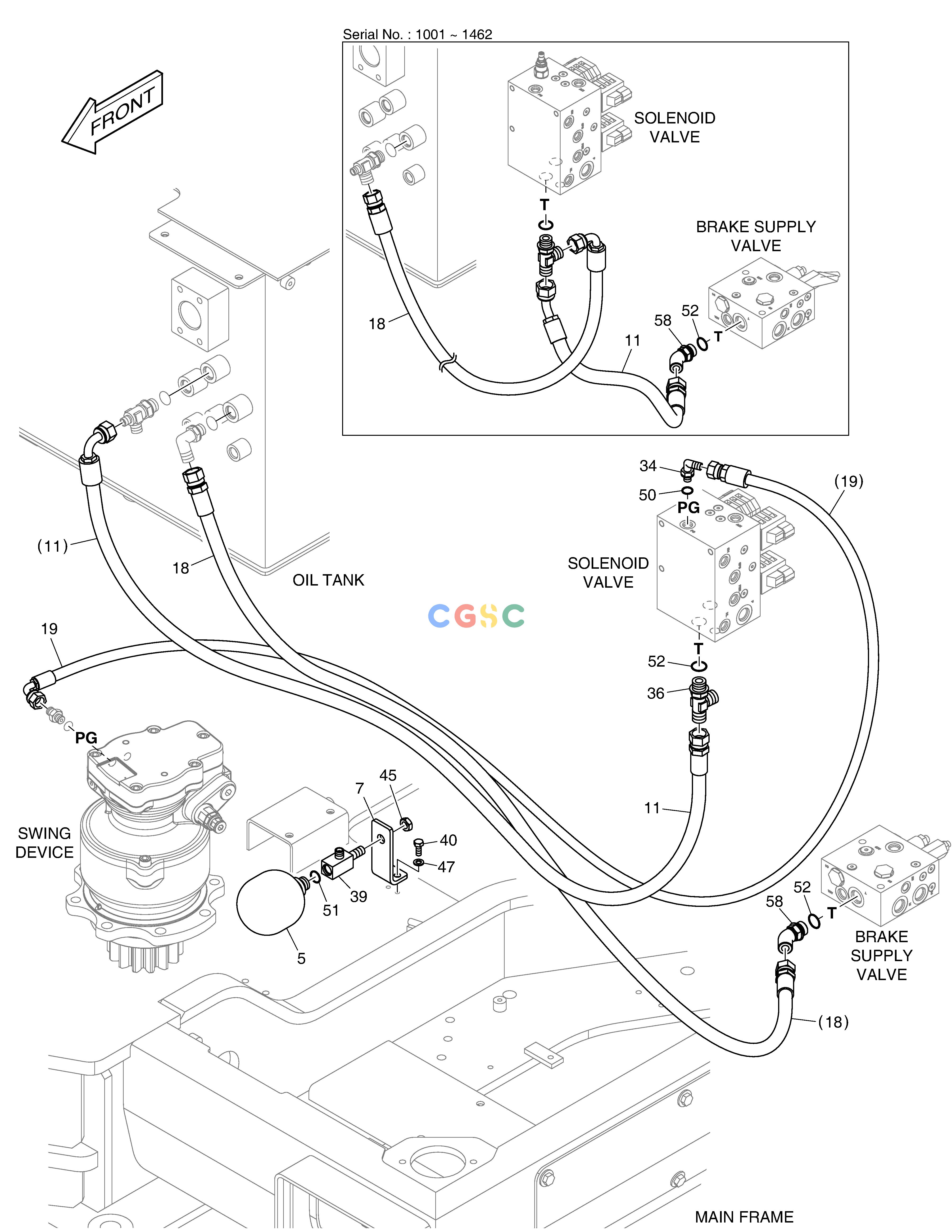 斗山零件查询BRAKE PIPING(2) E57W Doosan parts catalog online