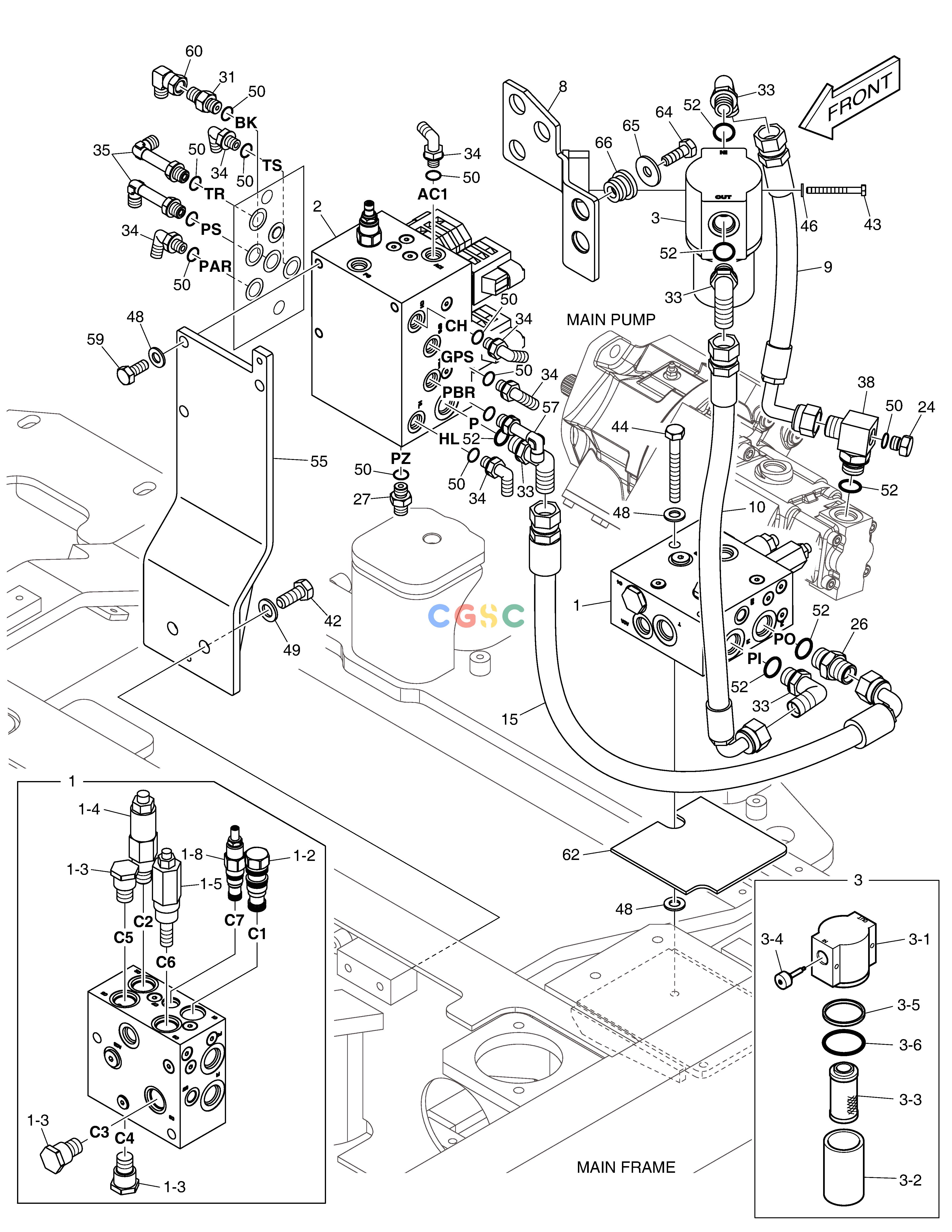 斗山零件查询BRAKE PIPING(3) E57W Doosan parts catalog online