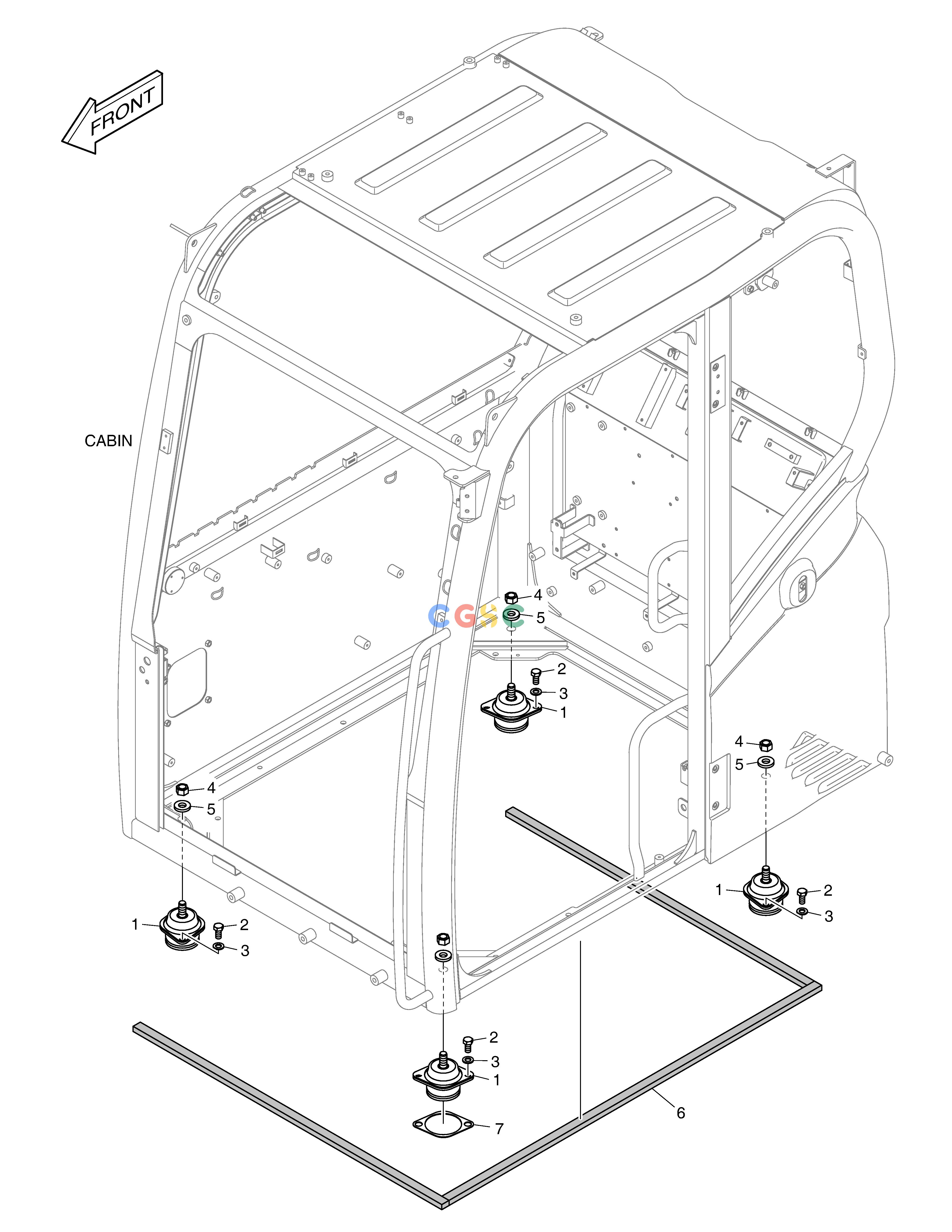 斗山零件查询CABIN MOUNTING E57W Doosan parts catalog online