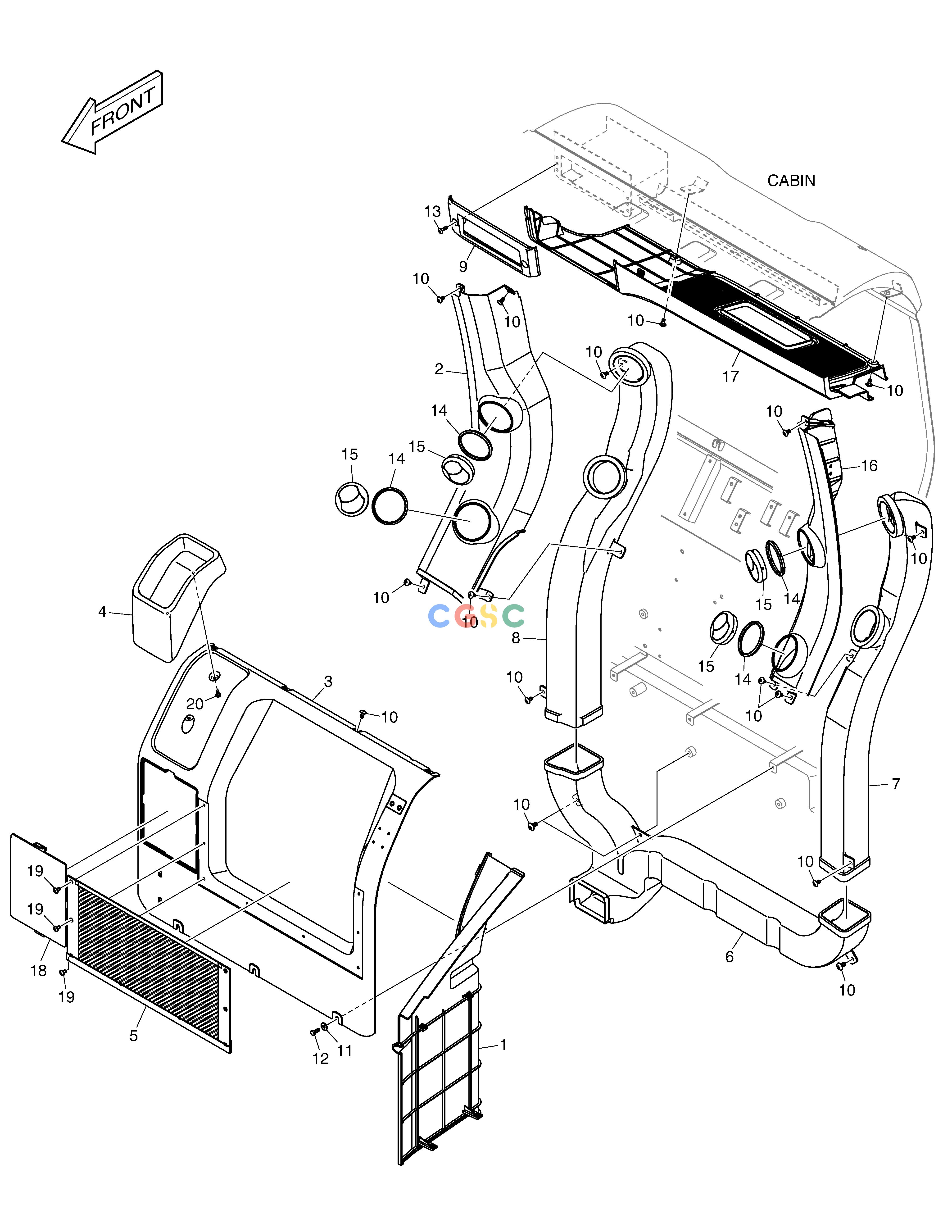斗山零件查询REAR COVER - DUCT E57W Doosan parts catalog online