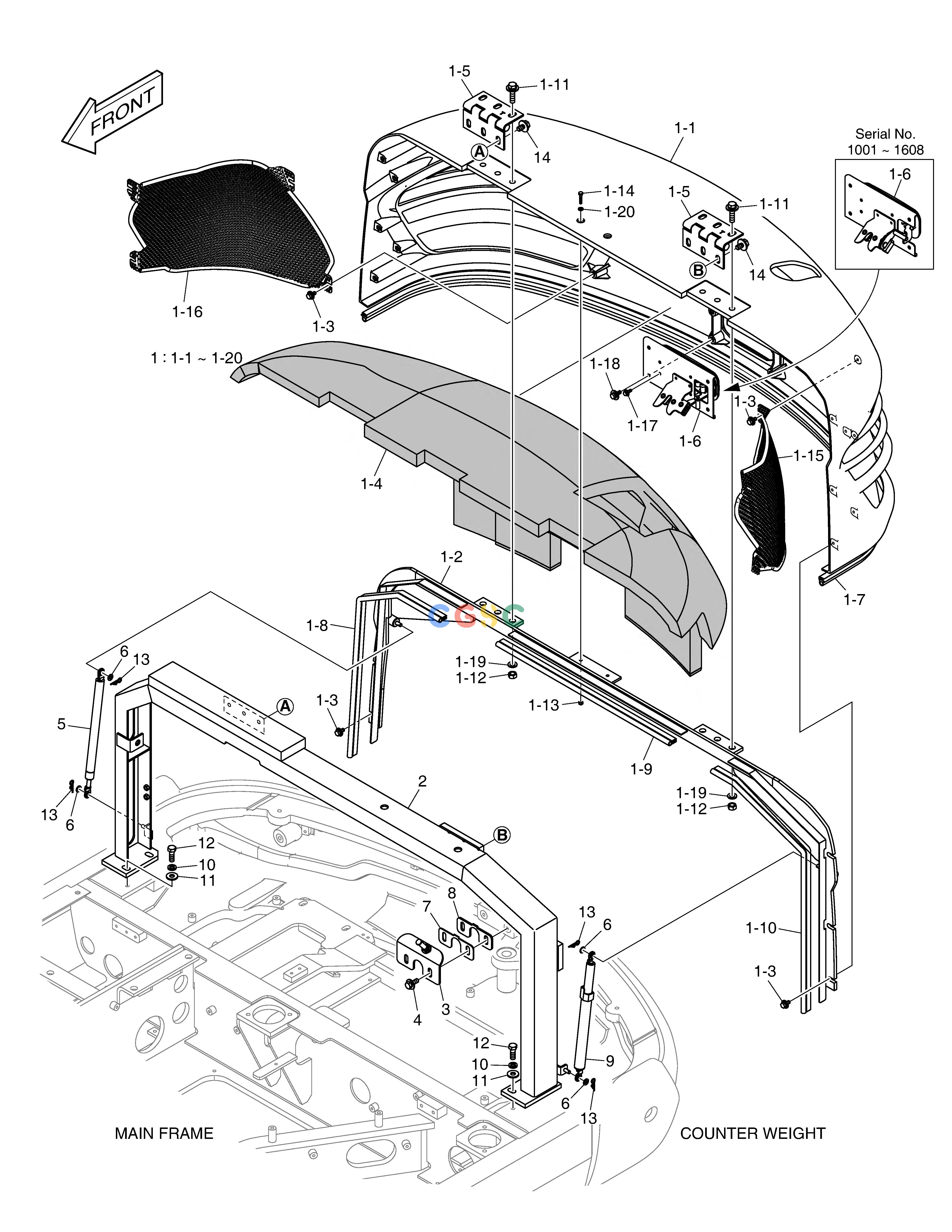 斗山零件查询BONNET E57W Doosan parts catalog online