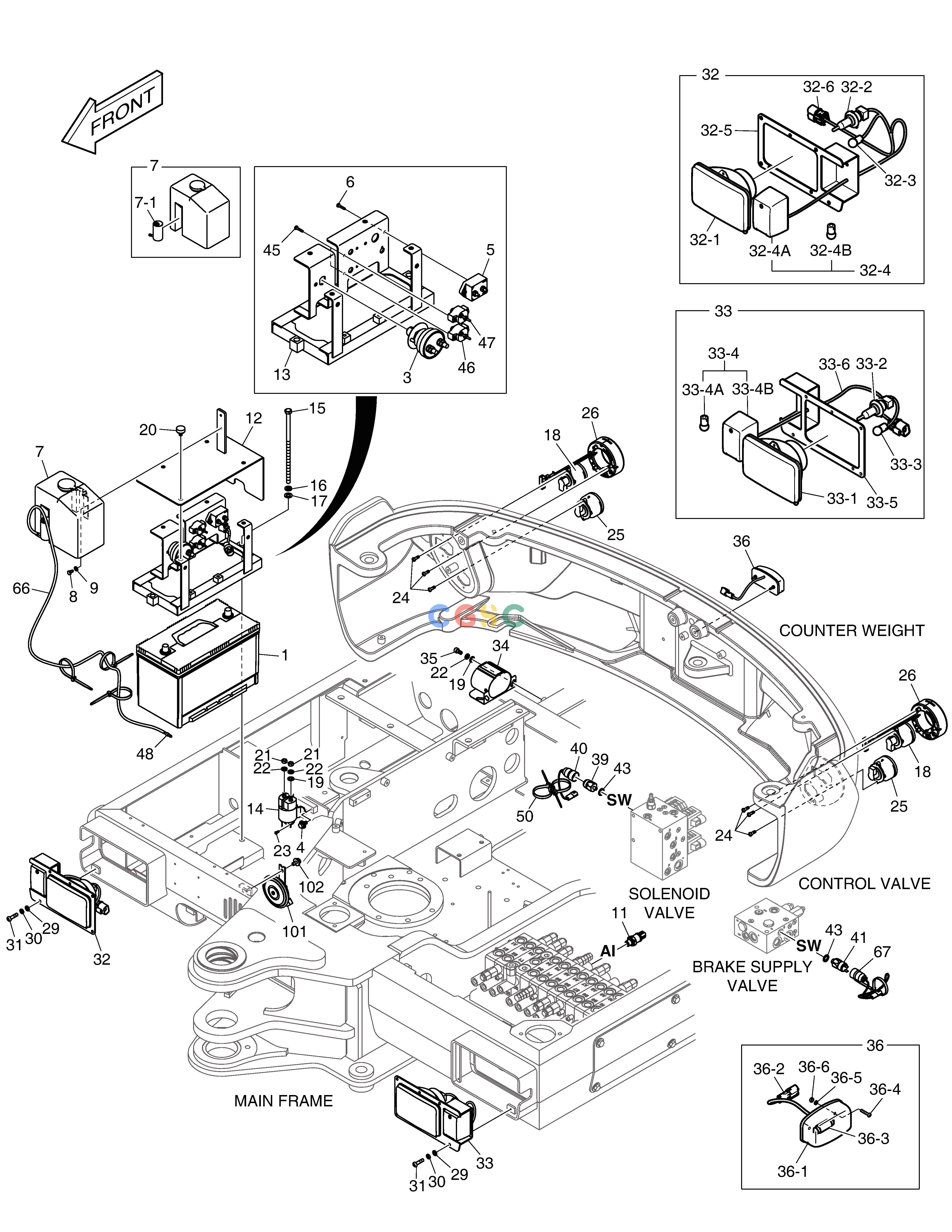 斗山零件查询ELECTRIC PARTS - RELATED PARTS E57W Doosan parts catalog online