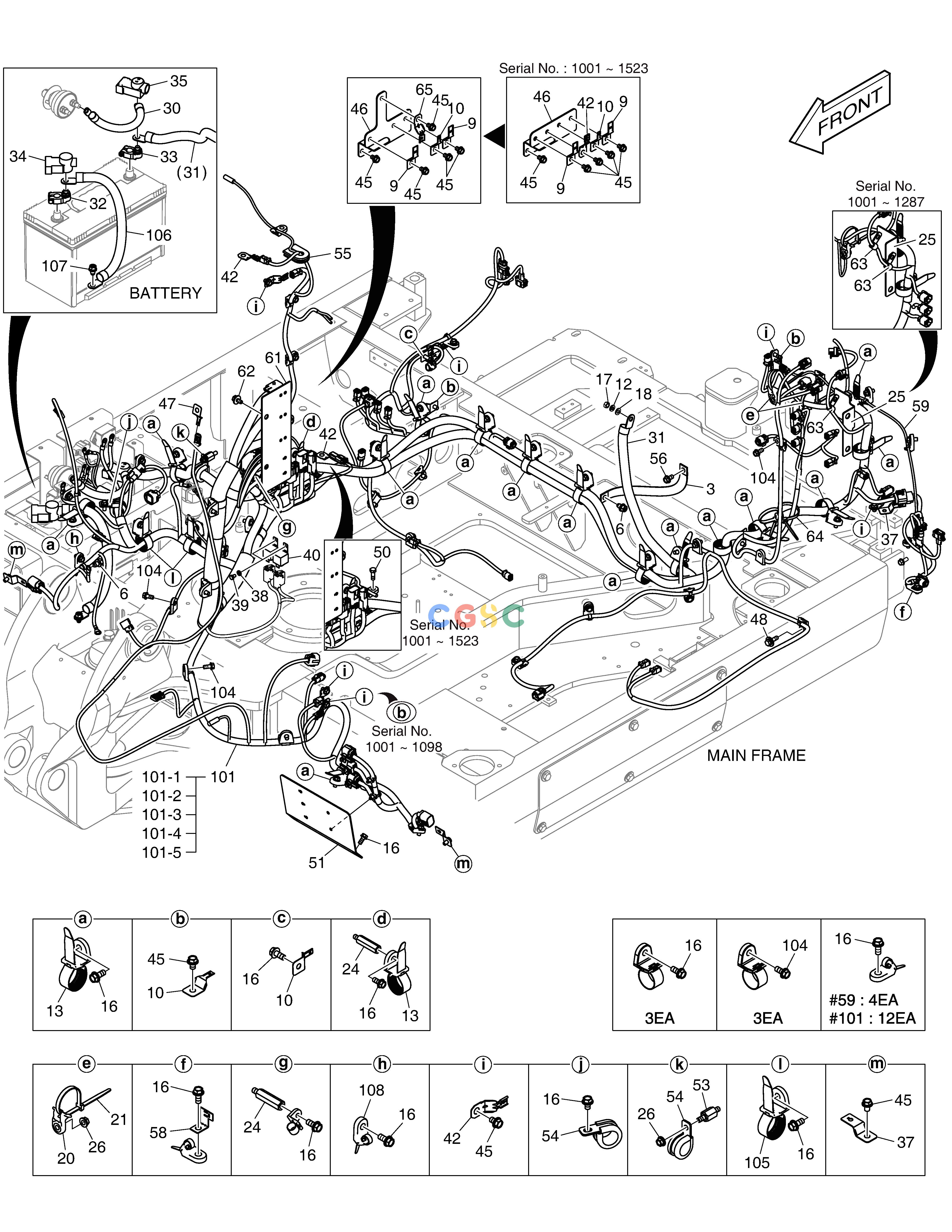 斗山零件查询ELECTRIC WIRING E57W Doosan parts catalog online