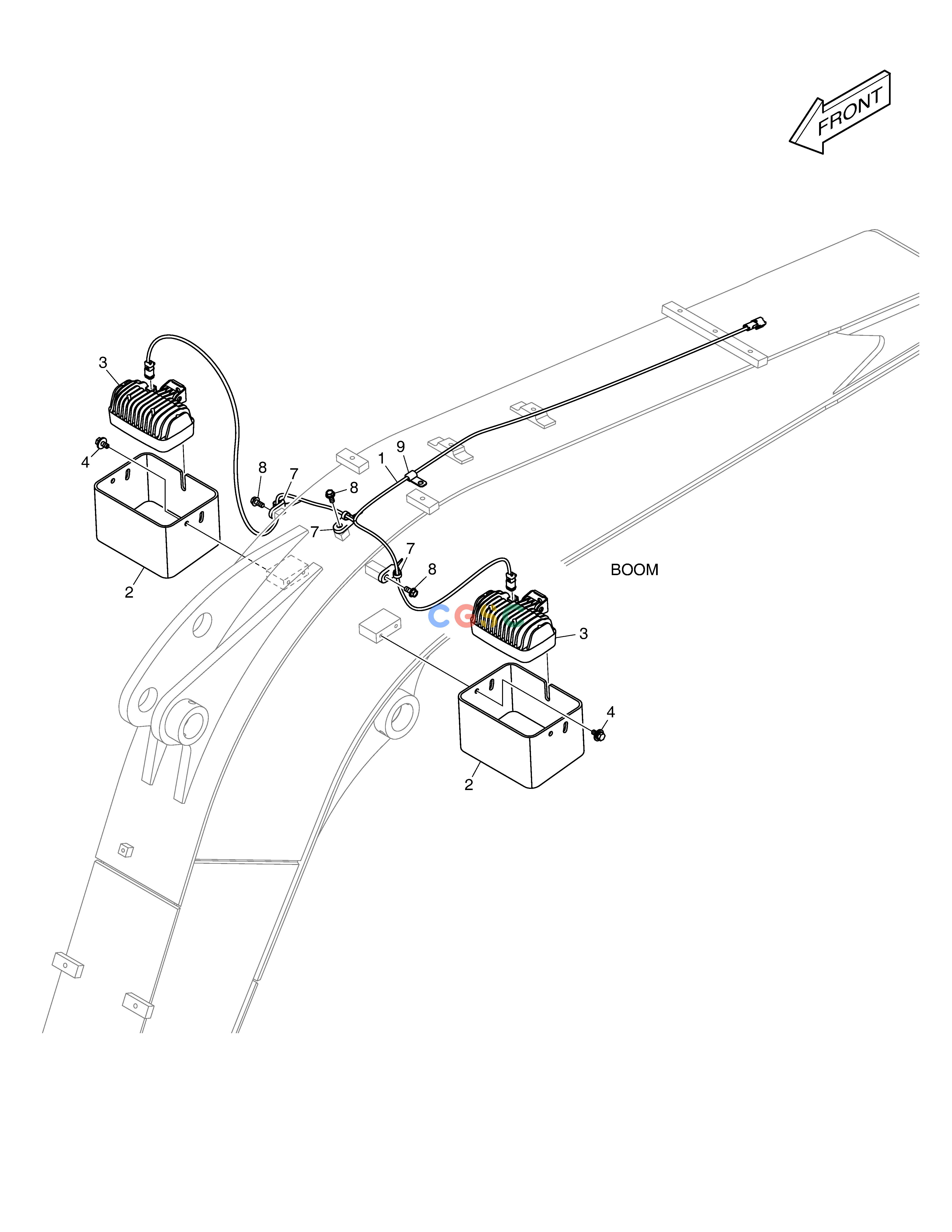 斗山零件查询ELECTRIC PARTS - WORKING LAMP E57W Doosan parts catalog online