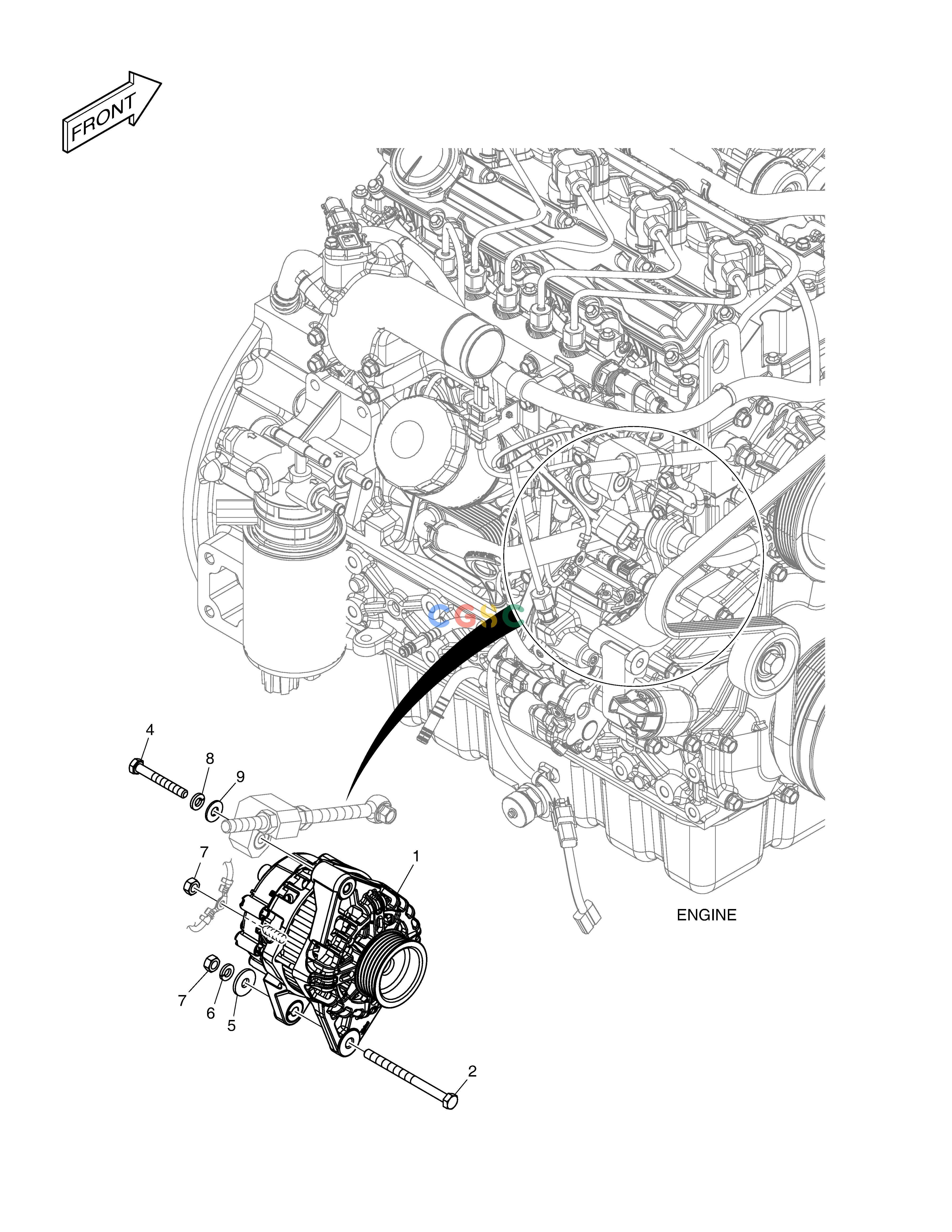 斗山零件查询ALTERNATOR E57W Doosan parts catalog online