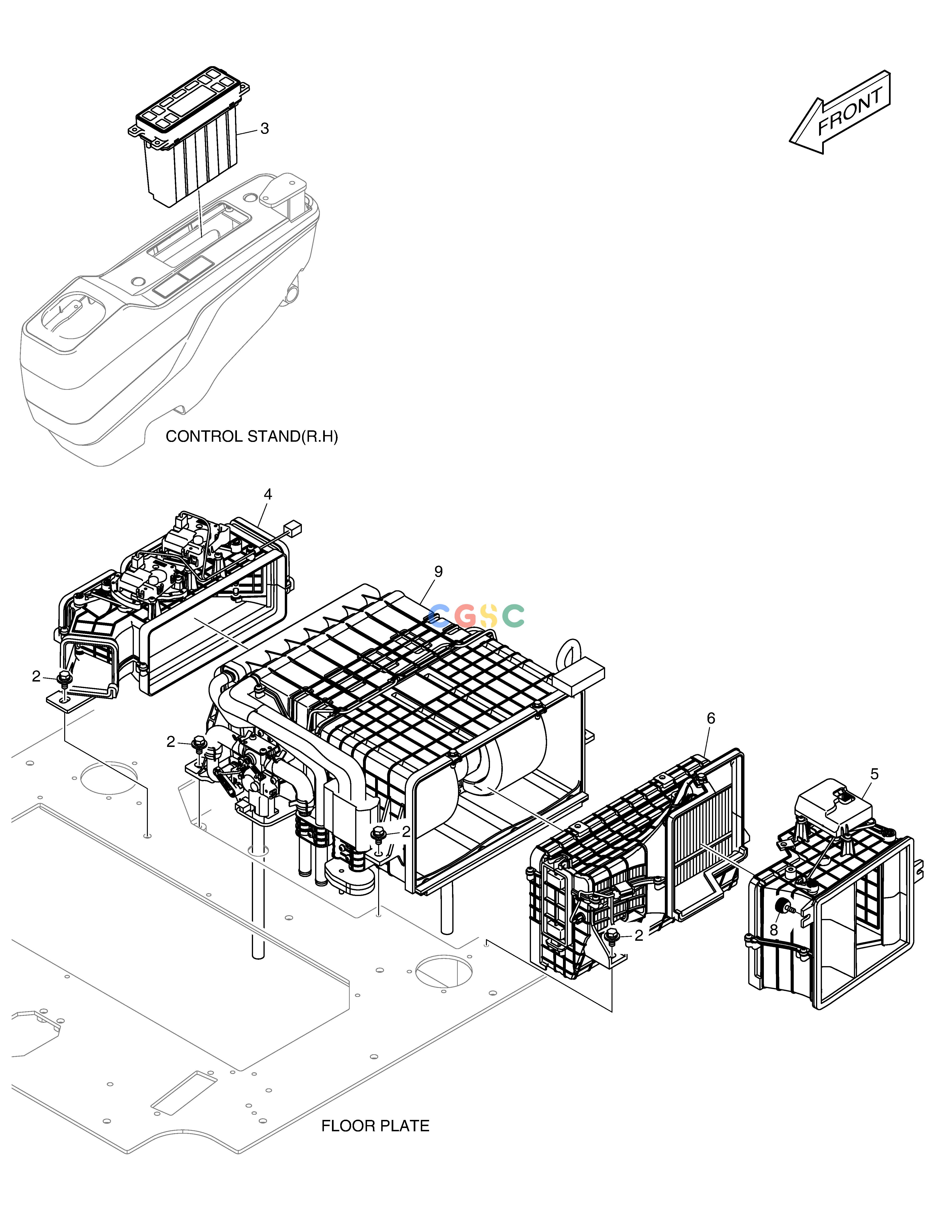 斗山零件查询AIR CONDITIONER - CABIN E57W Doosan parts catalog online