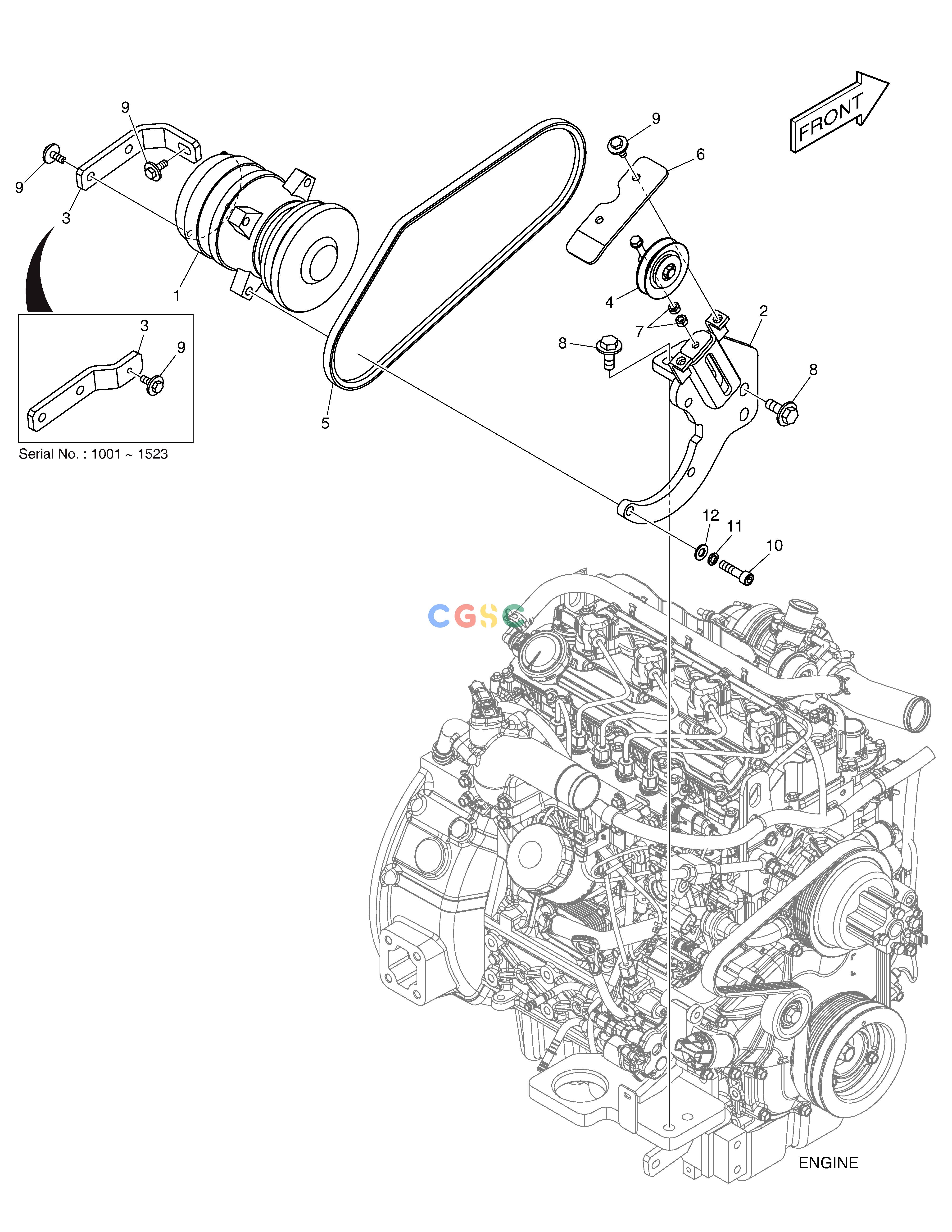 斗山零件查询AIR CONDITIONER - COMPRESSOR E57W Doosan parts catalog online