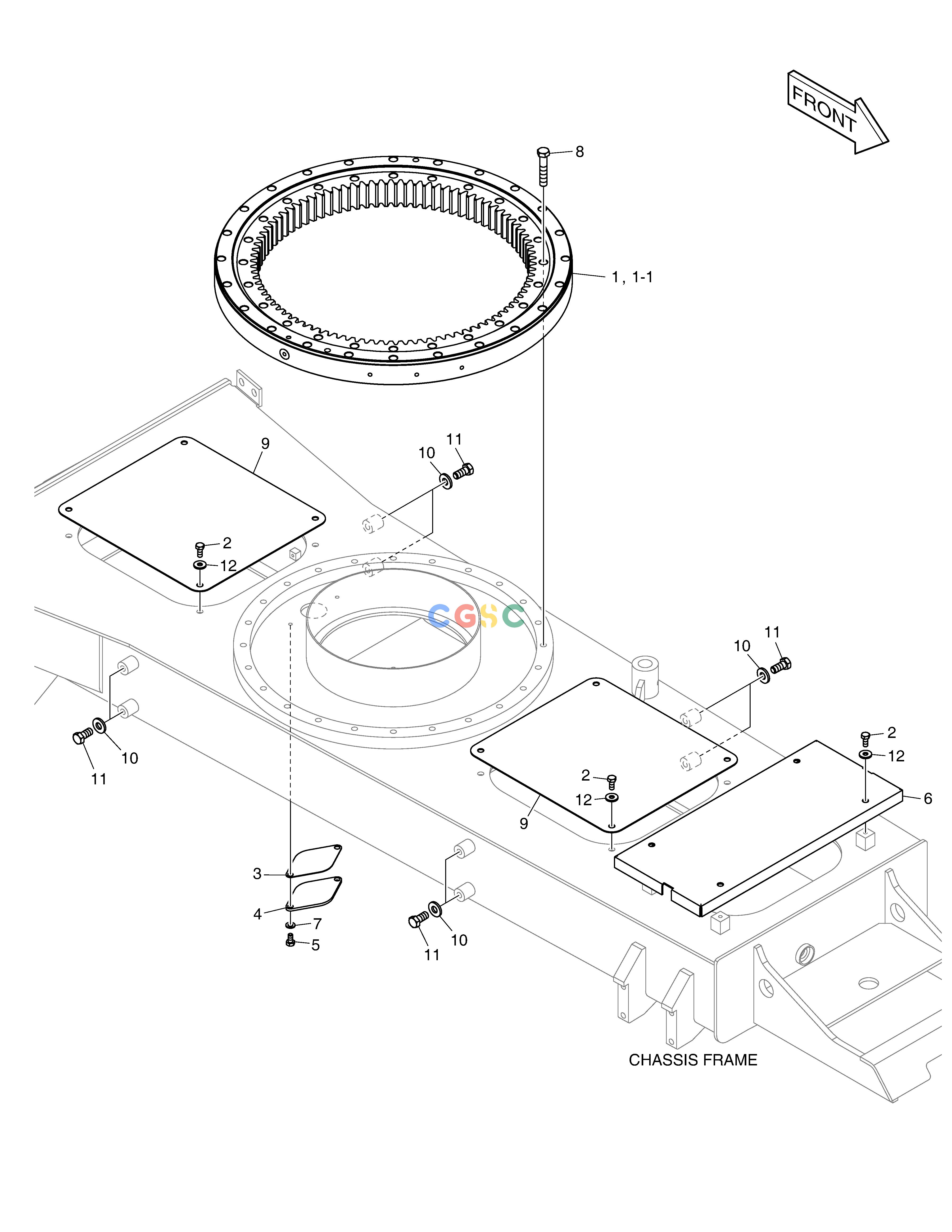 斗山零件查询CHASSIS COMPONENTS(1) E57W Doosan parts catalog online