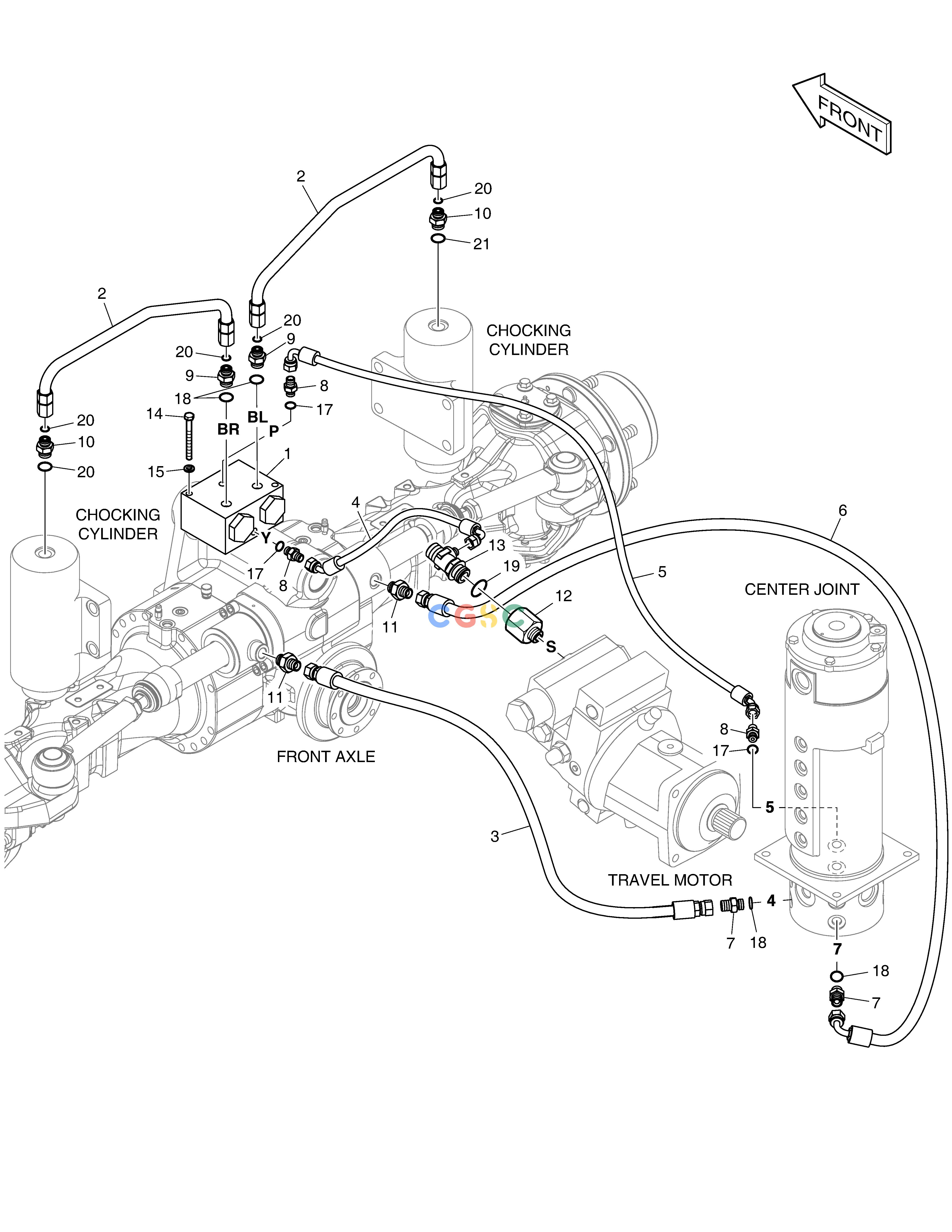 斗山零件查询CHOCKING & STEERING PIPING E57W Doosan parts catalog online