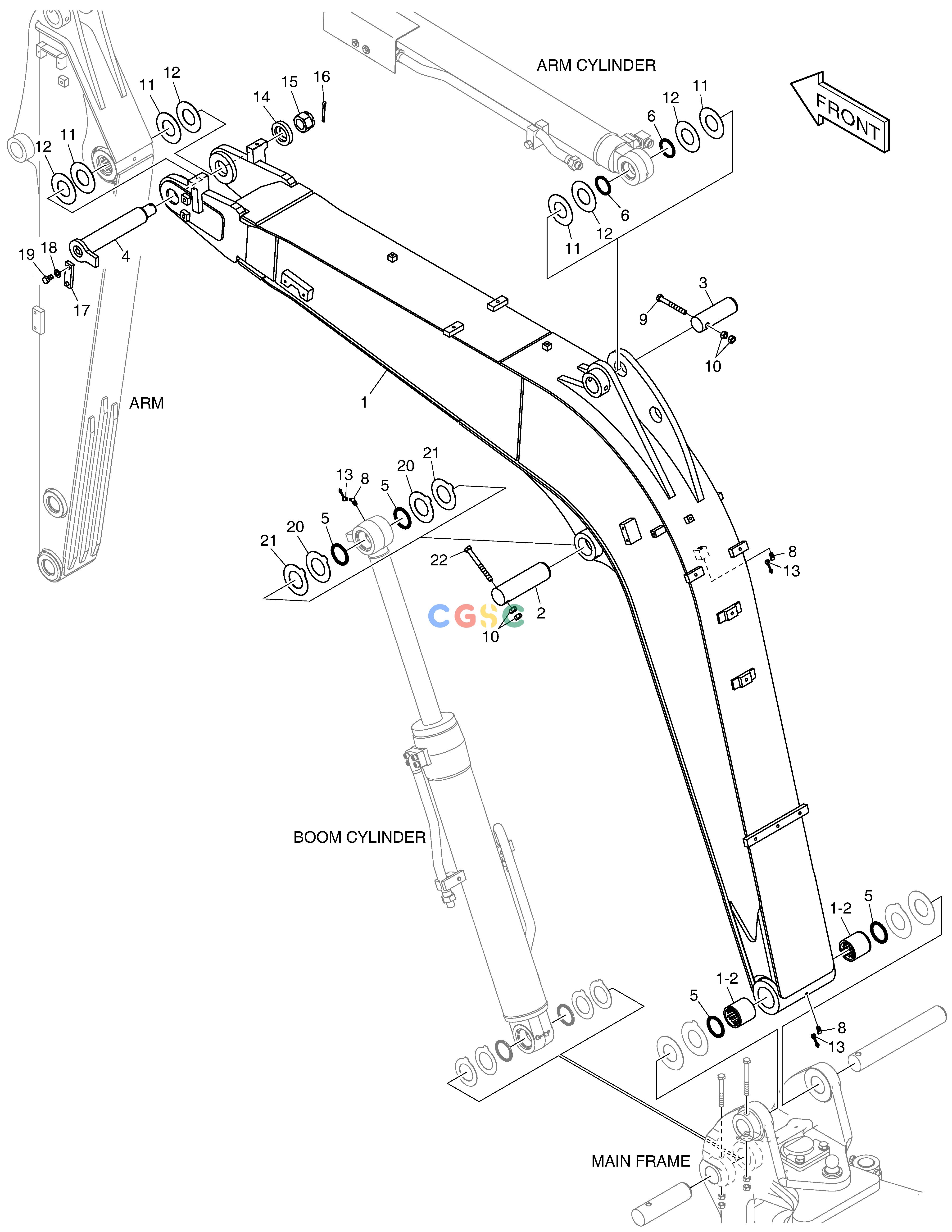 斗山零件查询BOOM - 3m E57W Doosan parts catalog online