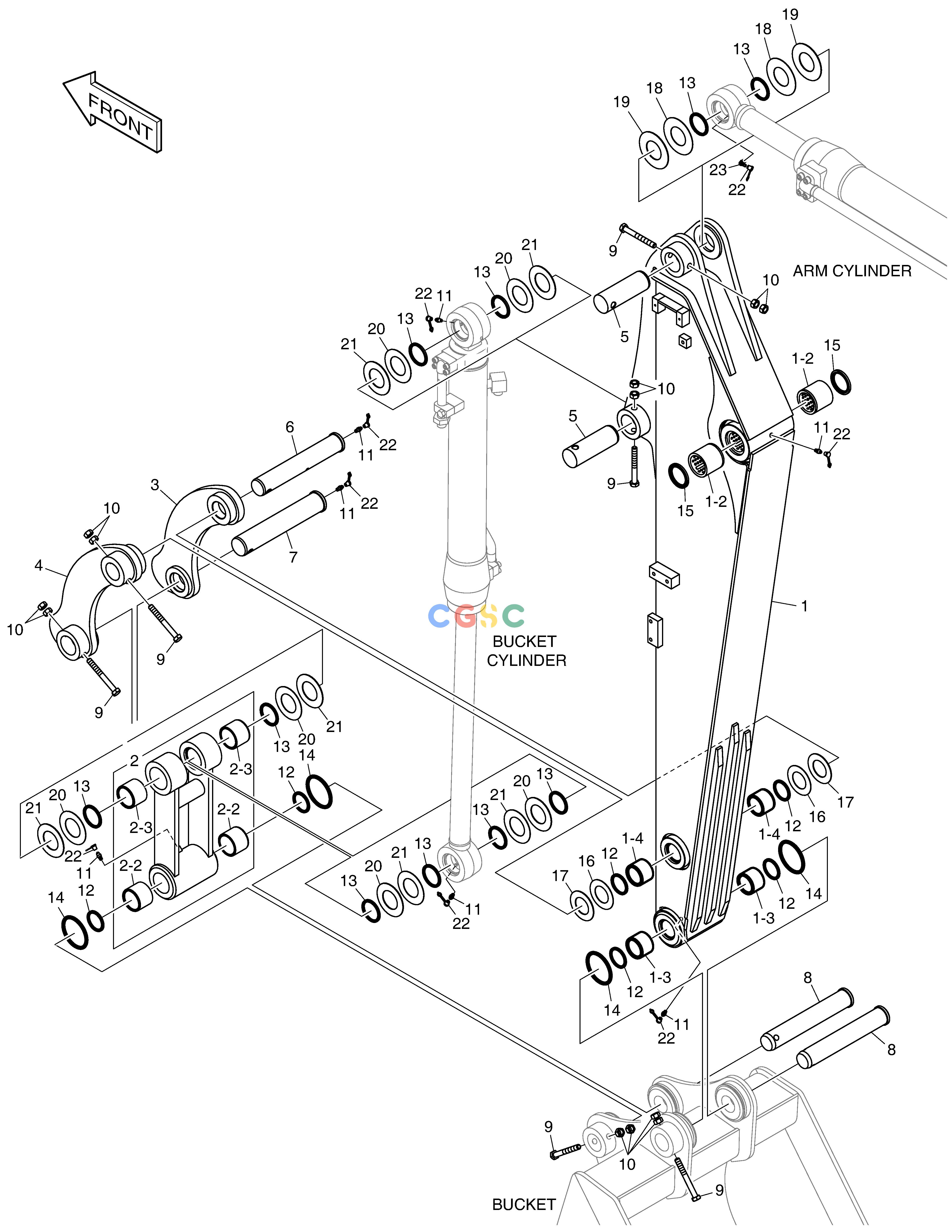 斗山零件查询ARM - 1.6m E57W Doosan parts catalog online