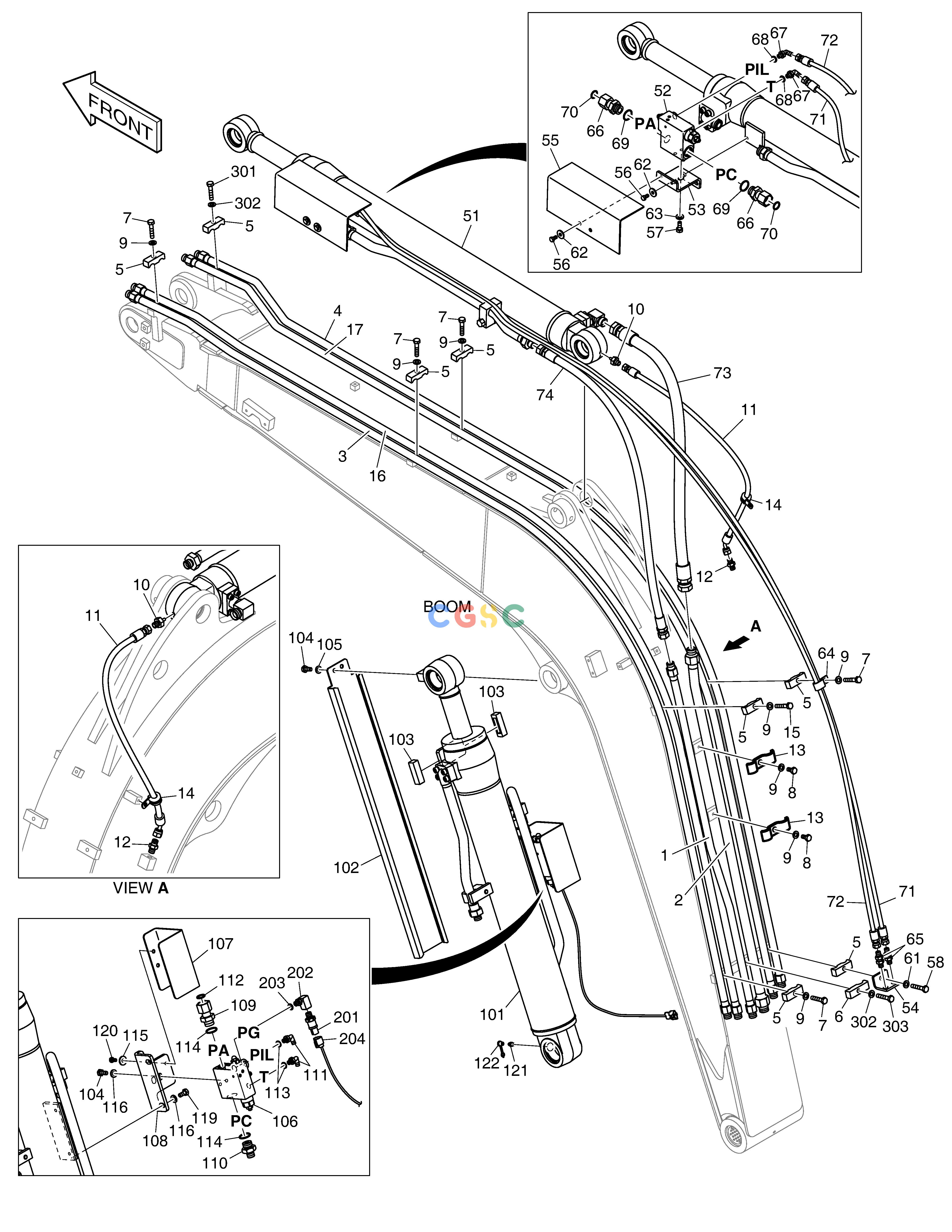 斗山零件查询BOOM PIPING E57W Doosan parts catalog online