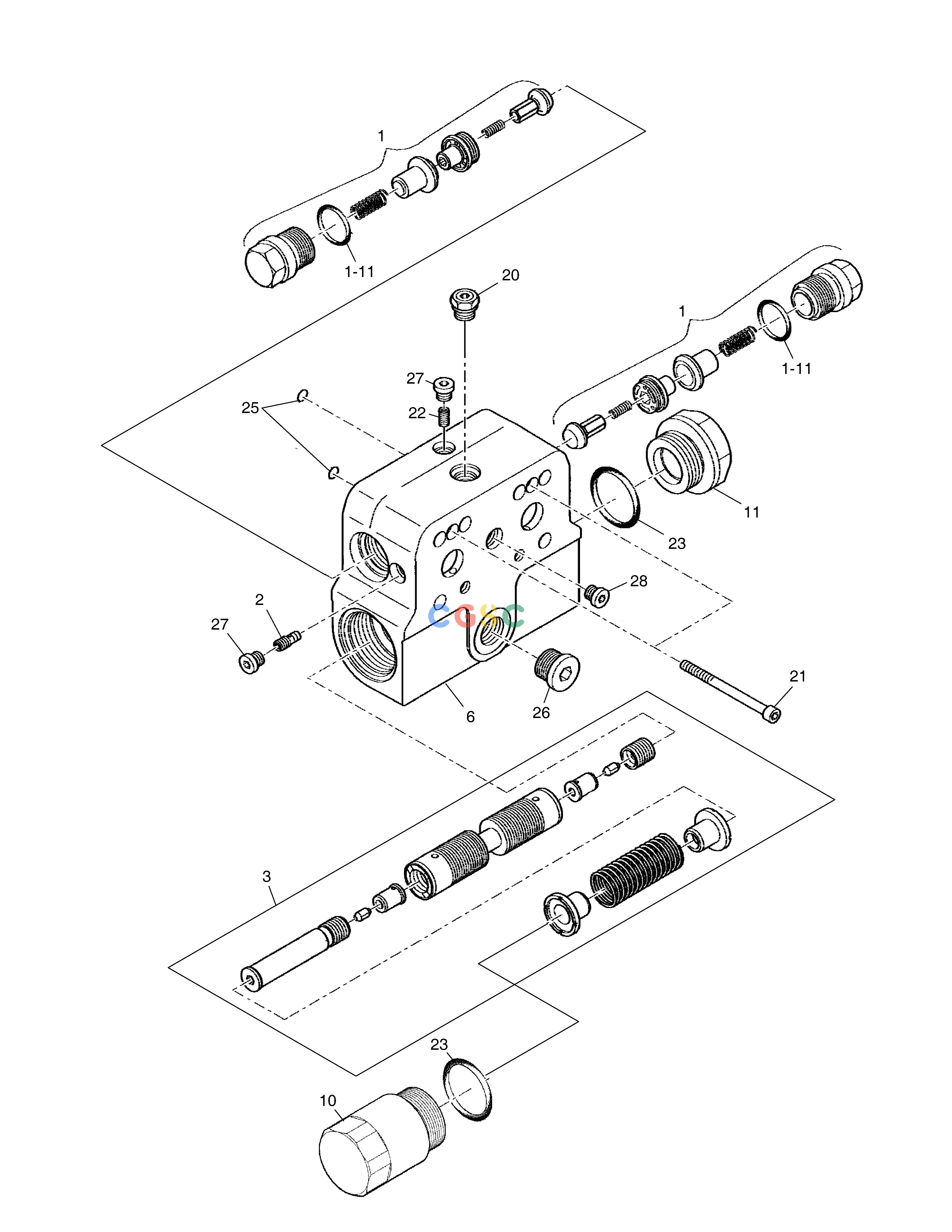 斗山零件查询TRAVEL MOTOR - COUNTER BALANCE VALVE E57W Doosan parts catalog online