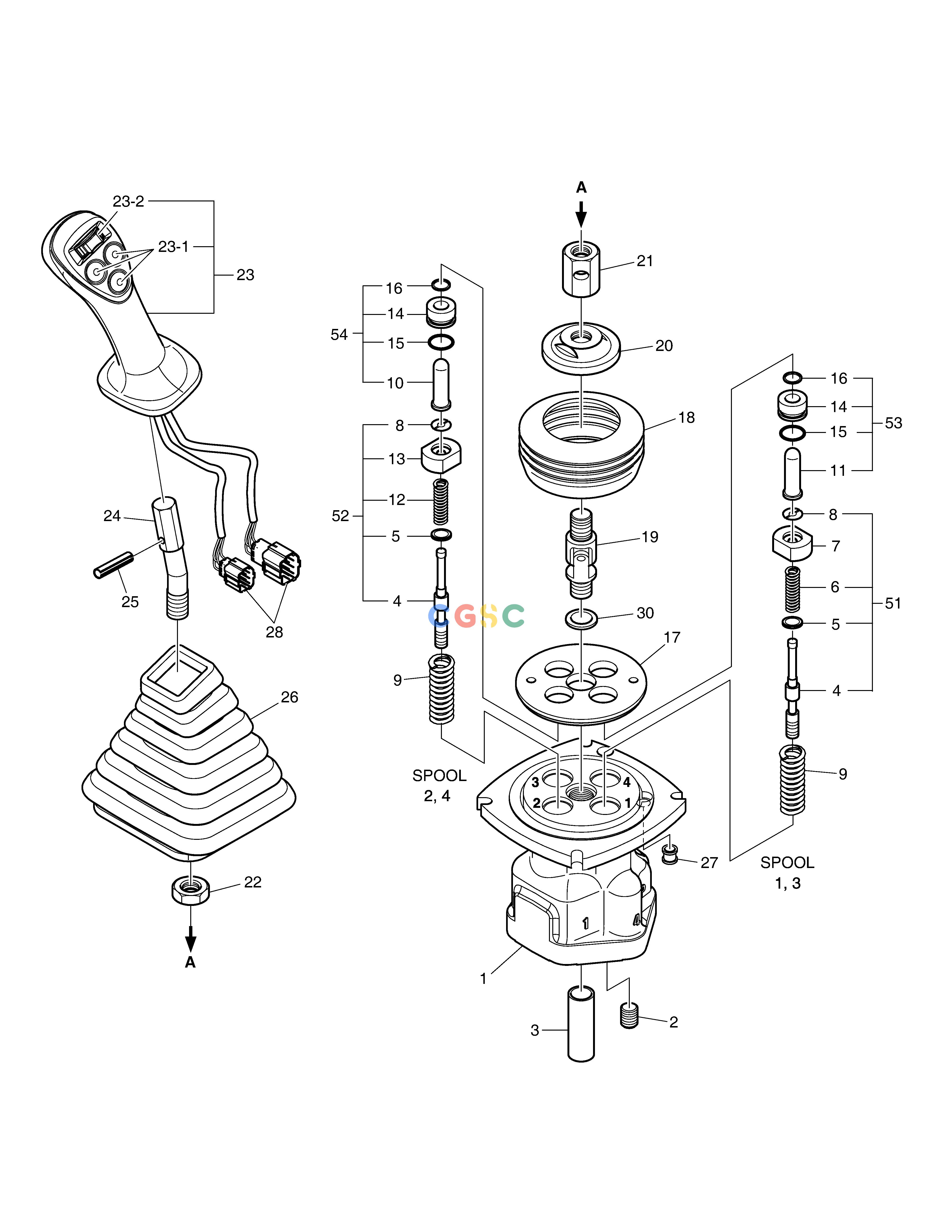 斗山零件查询JOYSTICK VALVE E57W Doosan parts catalog online