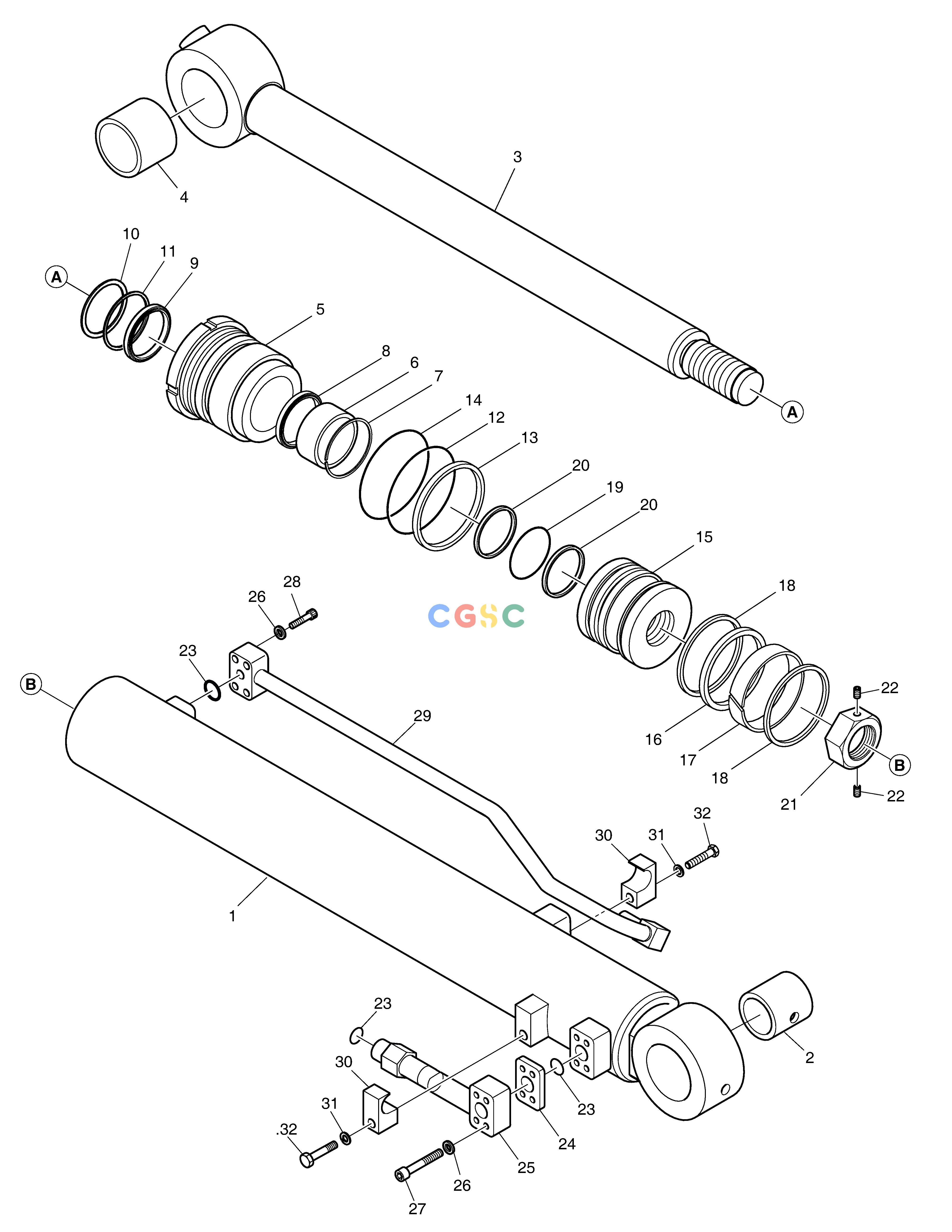 斗山零件查询BUCKET CYLINDER E57W Doosan parts catalog online