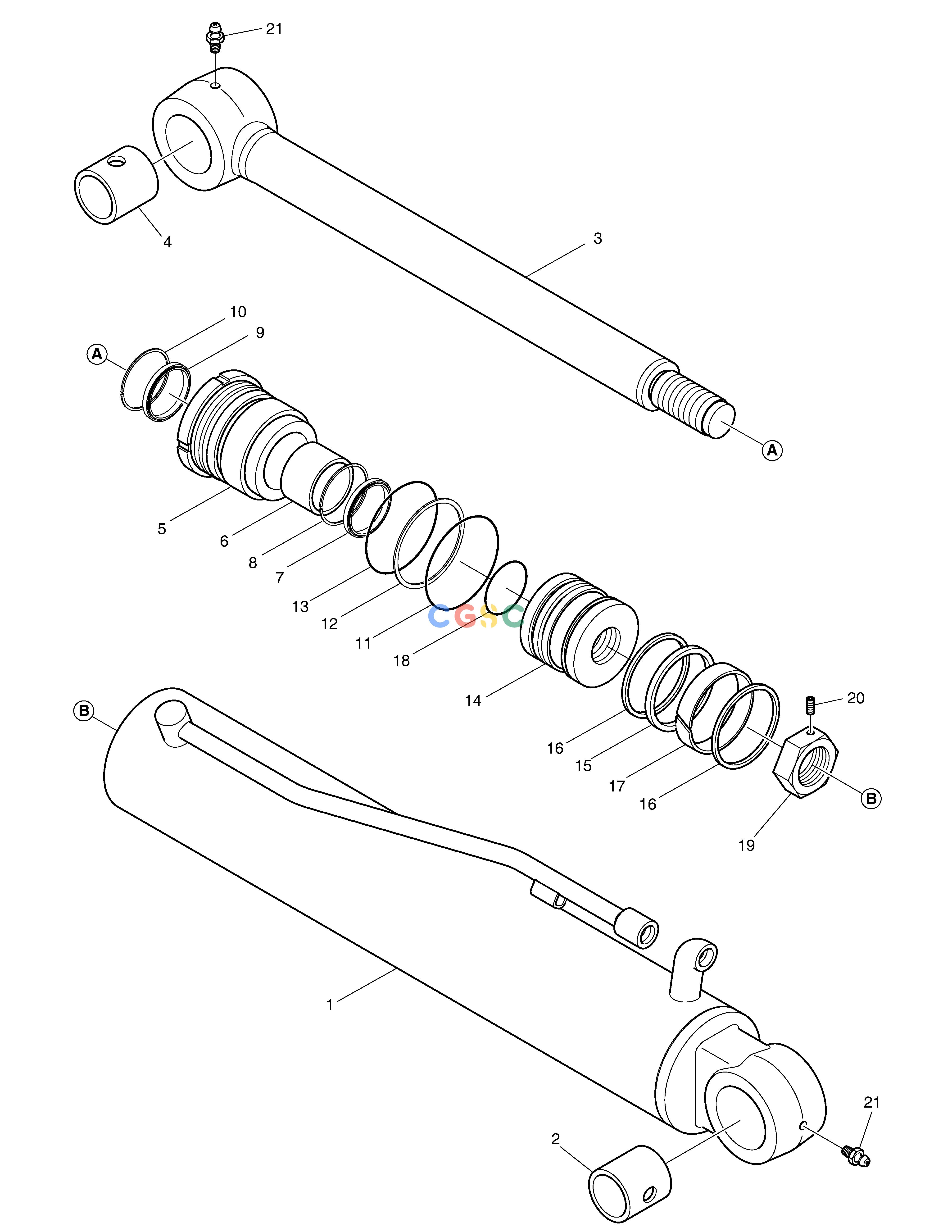 斗山零件查询BOOM SWING CYLINDER E57W Doosan parts catalog online