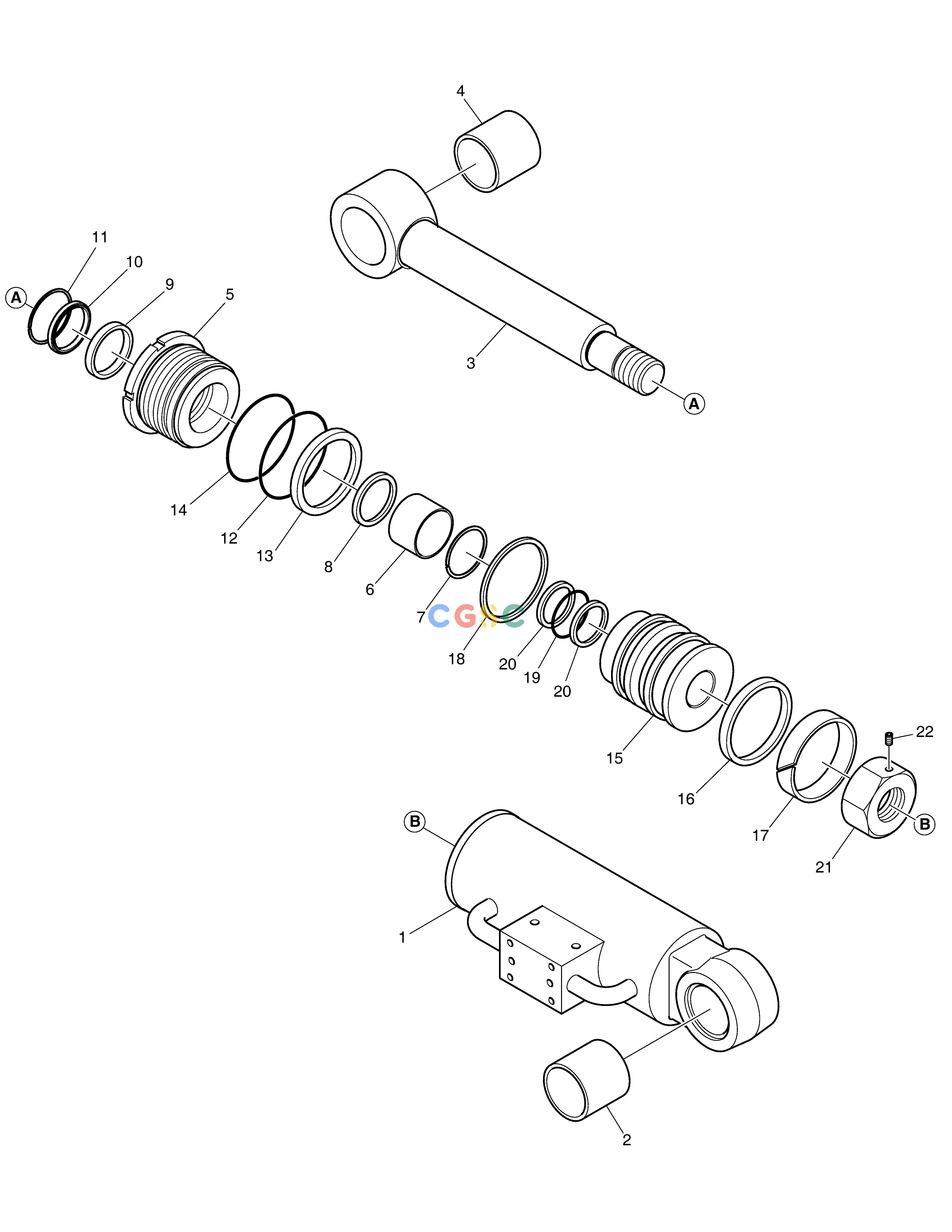 斗山零件查询DOZER CYLINDER E57W Doosan parts catalog online