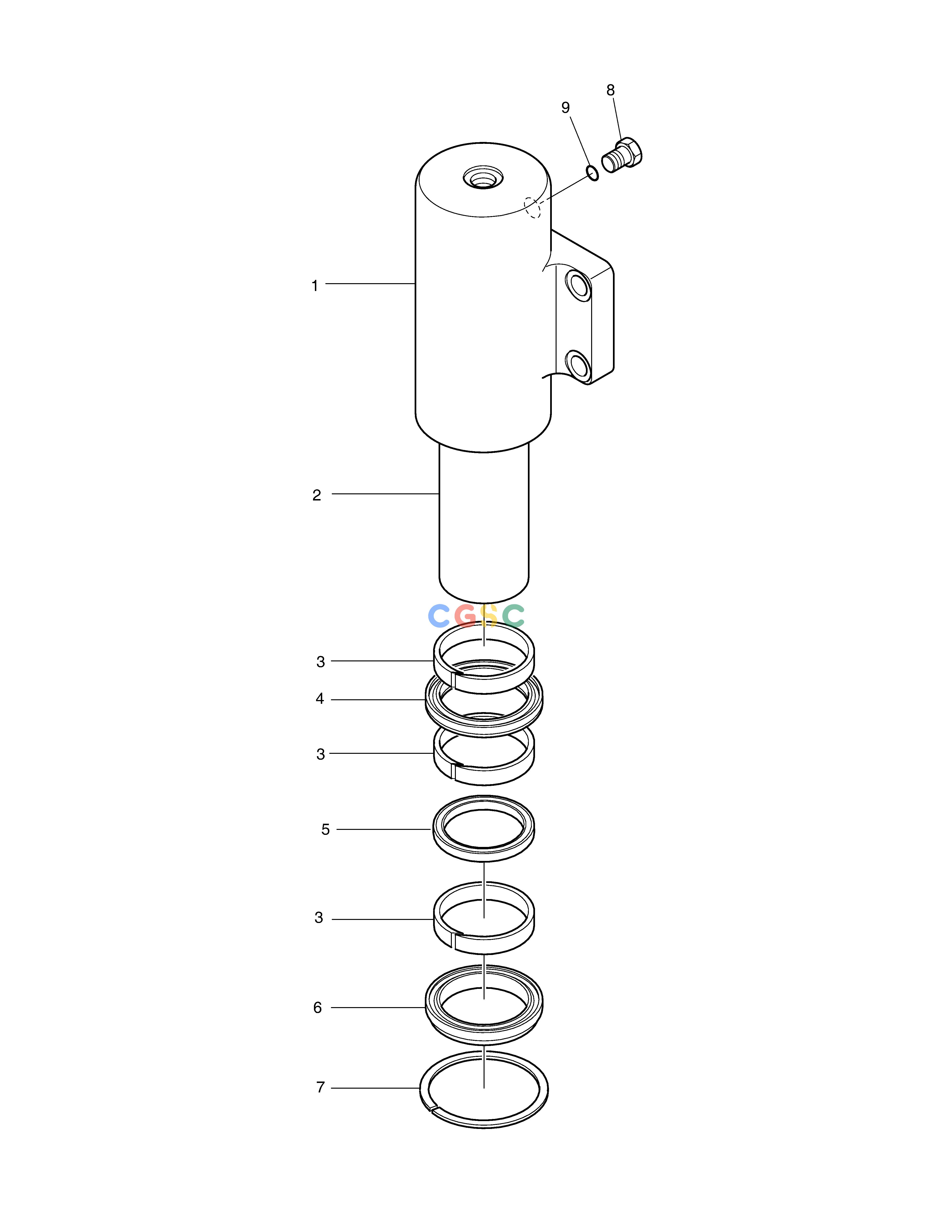斗山零件查询CHOCKING CYLINDER E57W Doosan parts catalog online