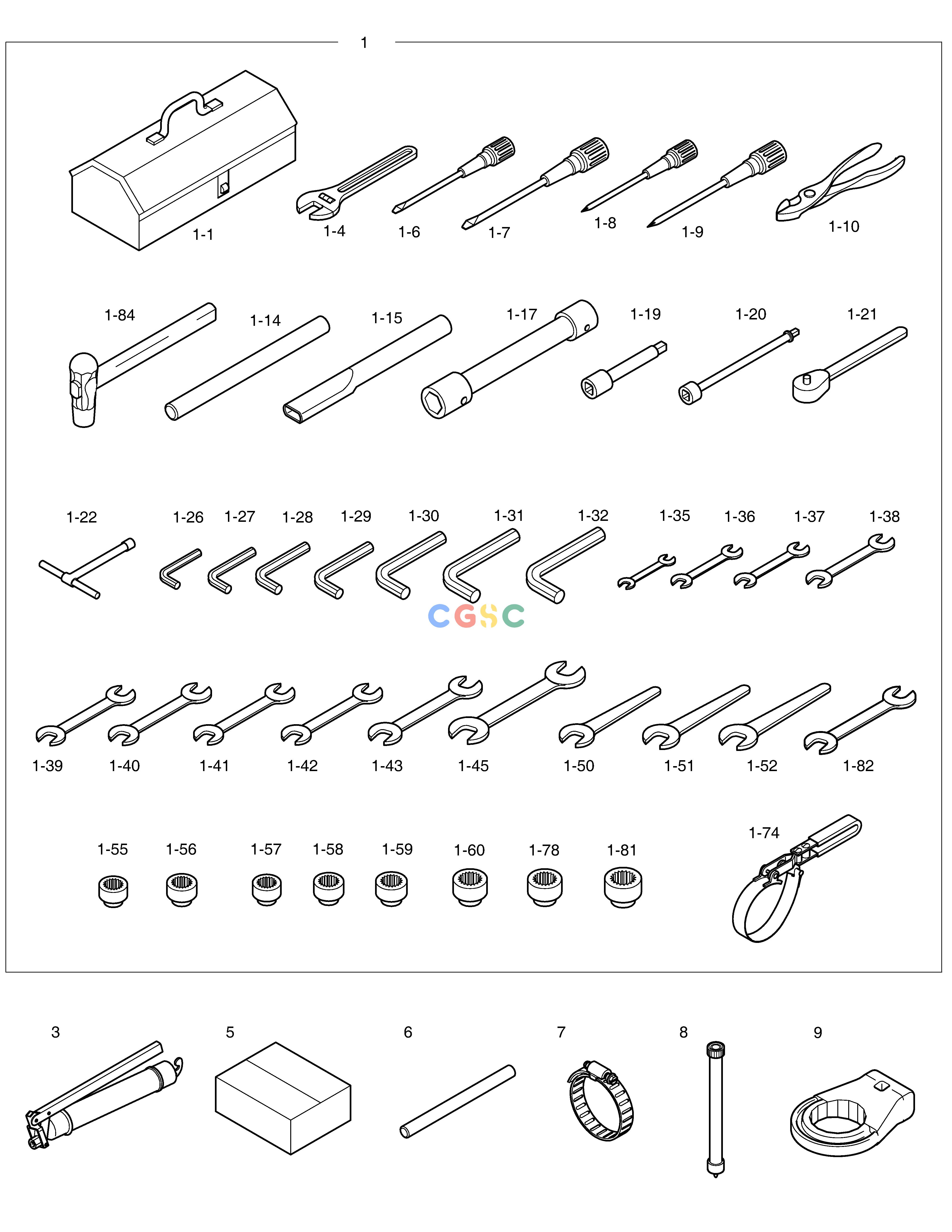 斗山零件查询TOOLS E57W Doosan parts catalog online