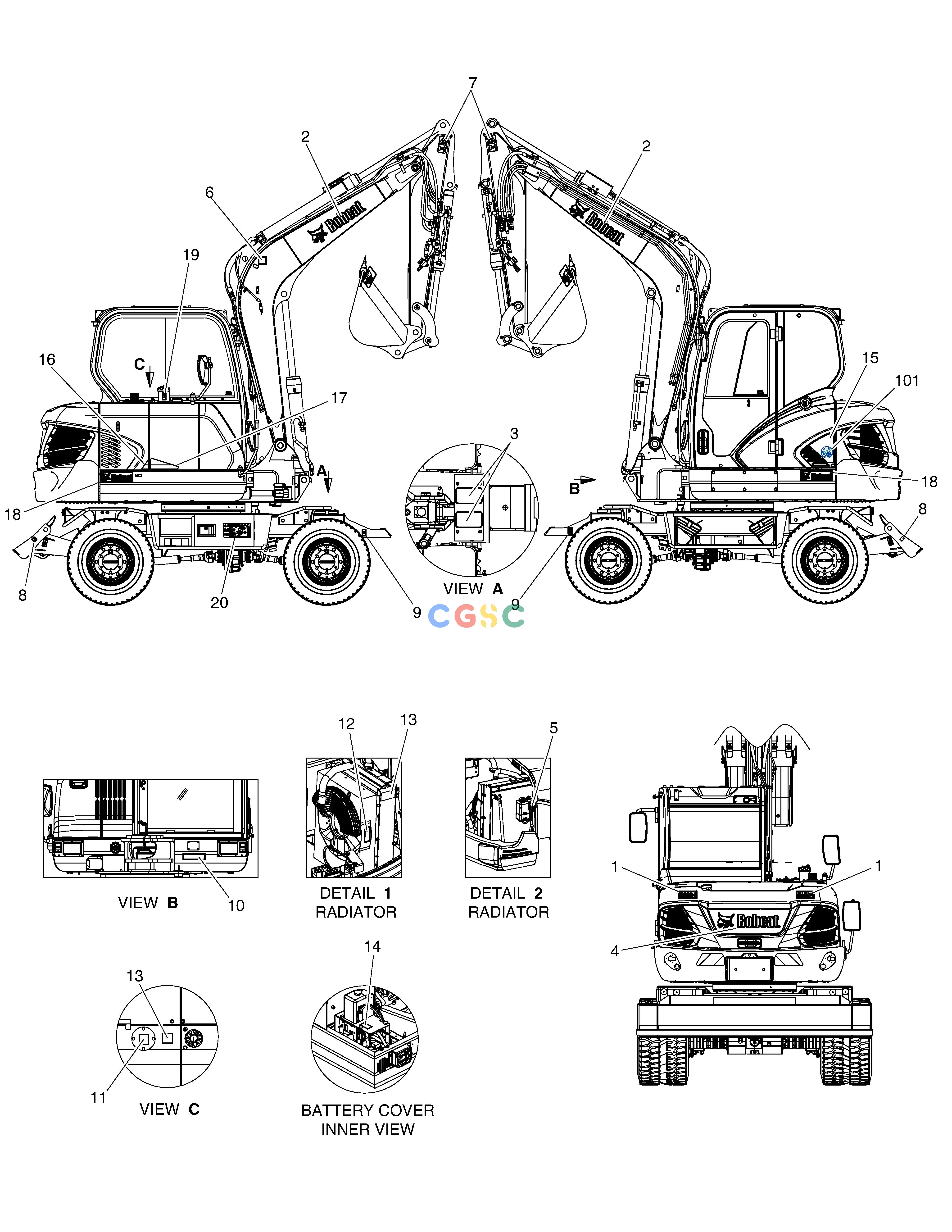 斗山零件查询DECAL - EXTERIOR E57W Doosan parts catalog online