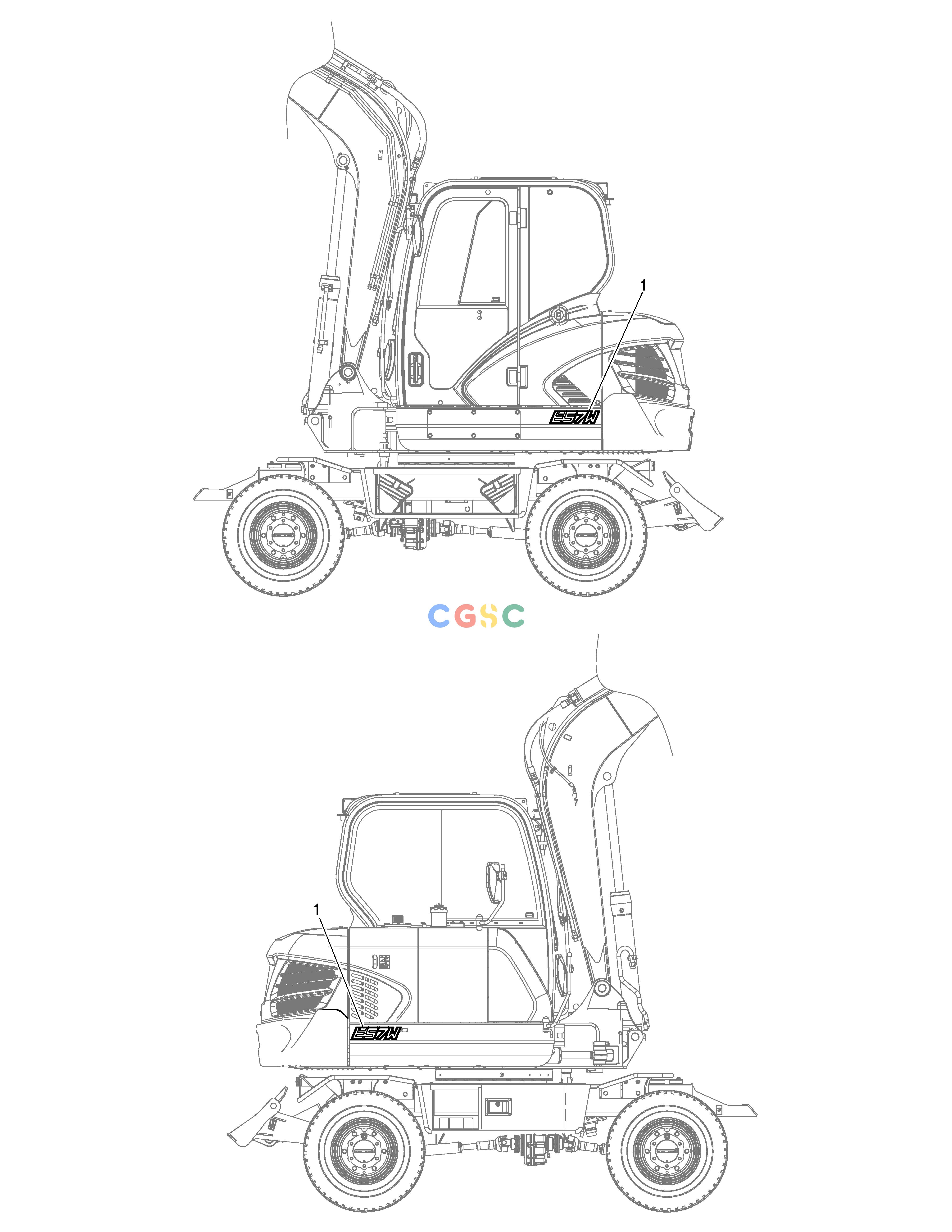 斗山零件查询DECAL - MACHINE NAME E57W Doosan parts catalog online