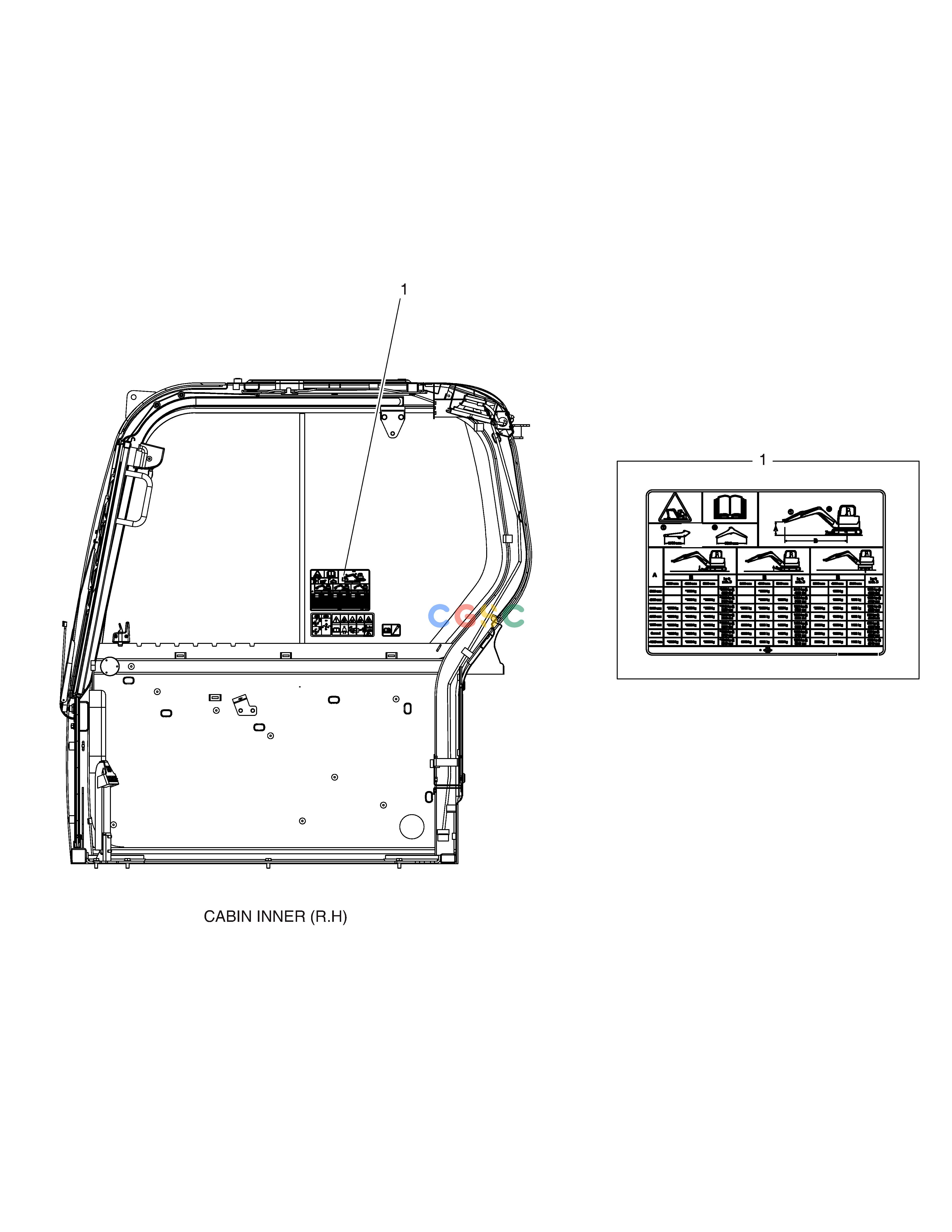 斗山零件查询DECAL - LIFTING CAPA - ARM 1.9M(DOUBLE TIRE) E57W Doosan parts catalog online
