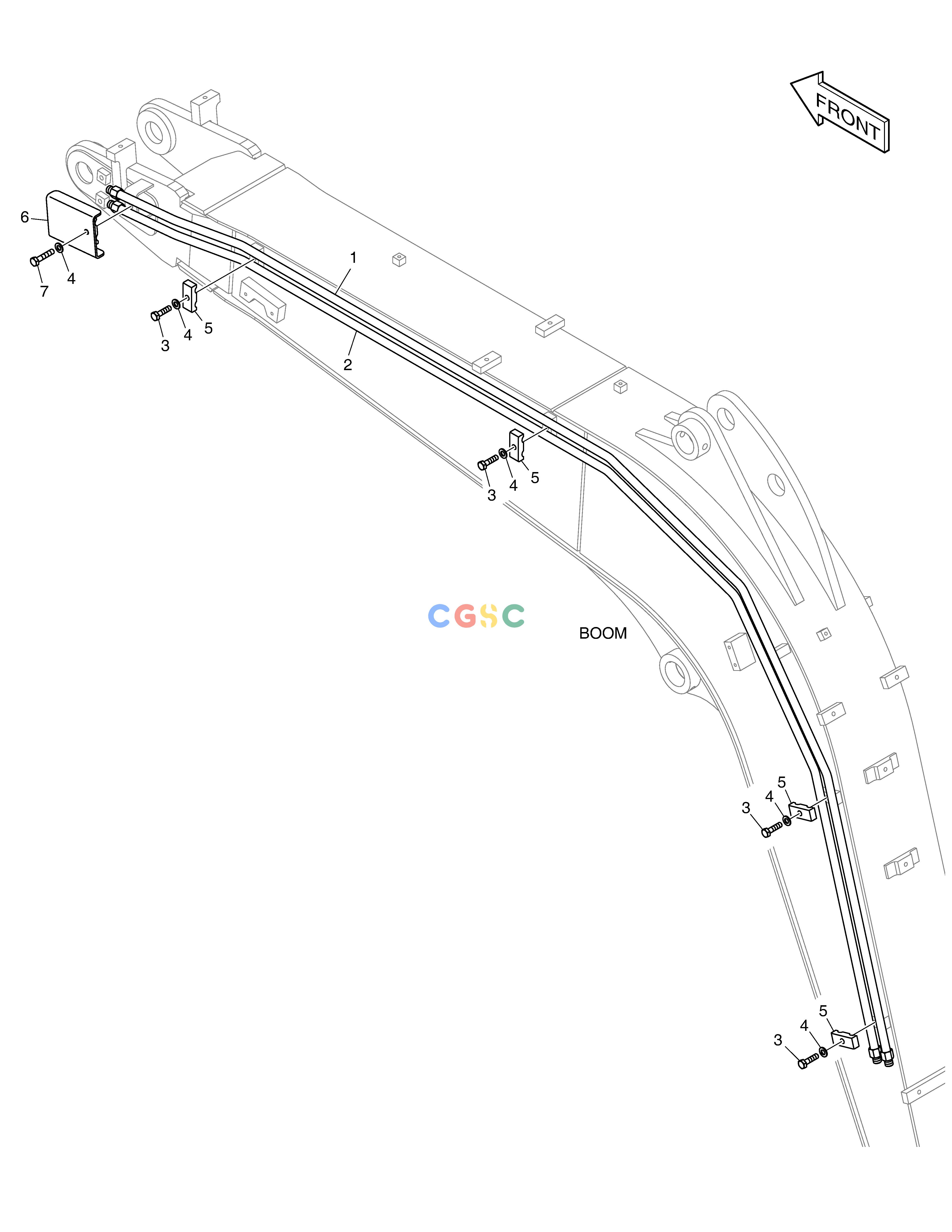 斗山零件查询BOOM PIPING - ROTATING E57W Doosan parts catalog online