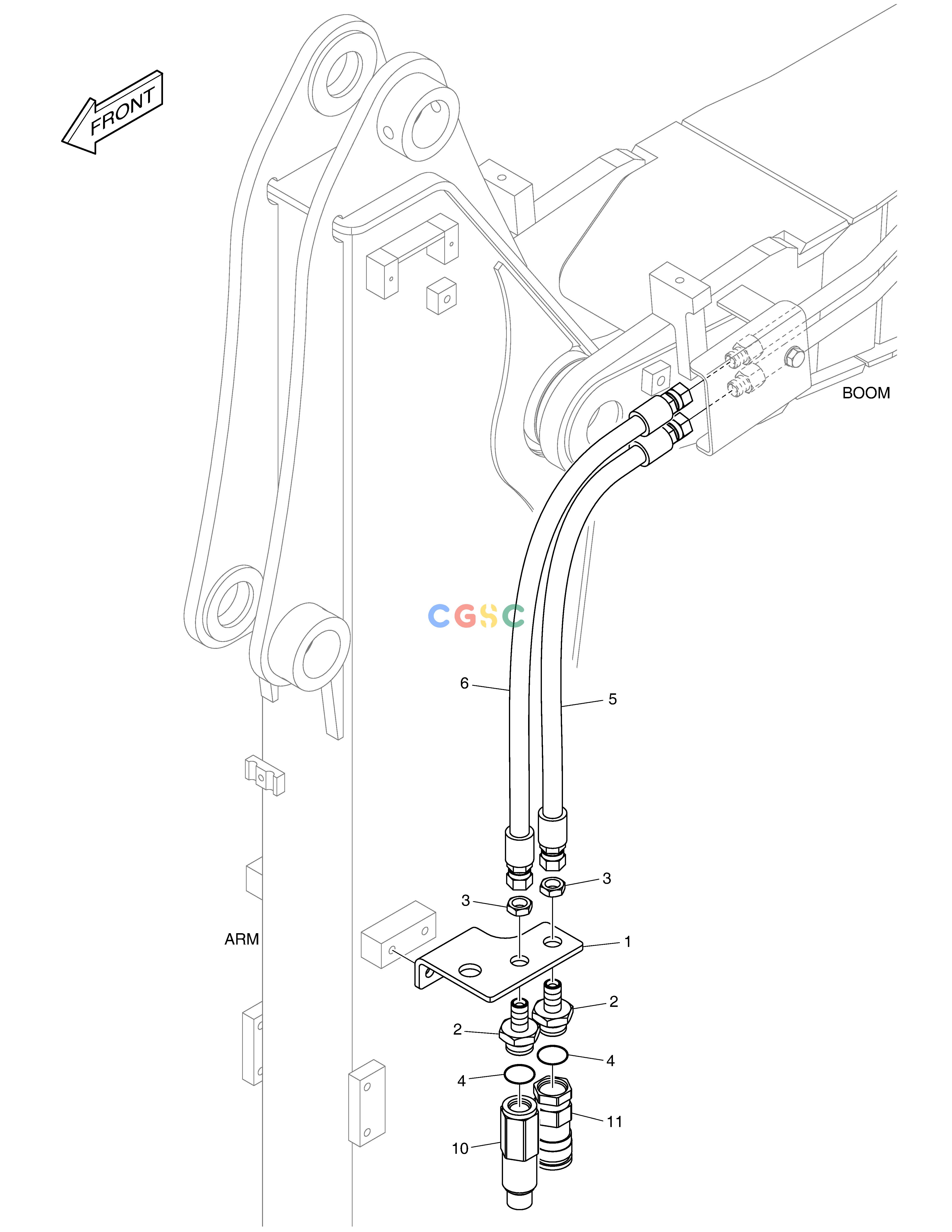 斗山零件查询ARM PIPING - ROTATING(ARM 1.6m) E57W Doosan parts catalog online