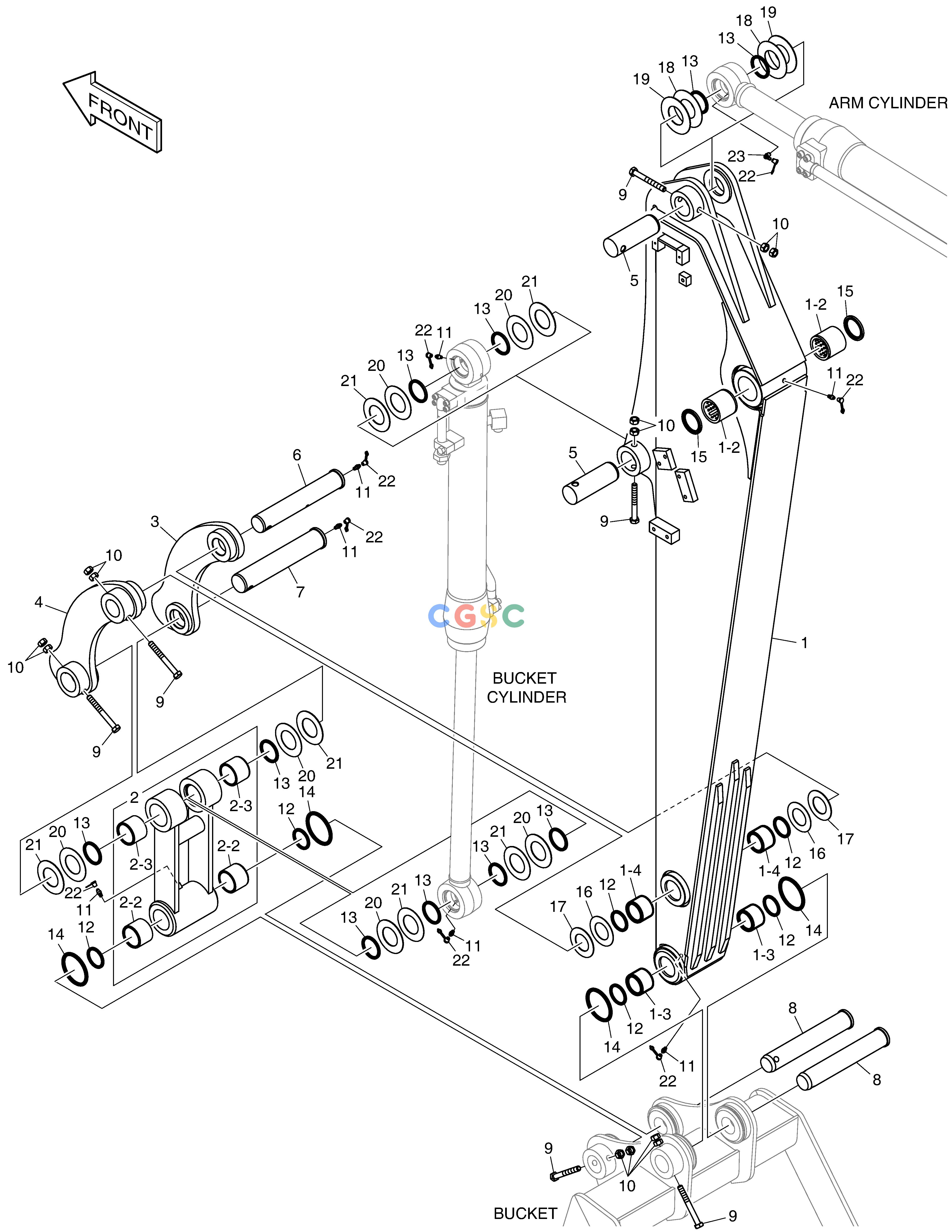 斗山零件查询ARM - 1.9m E57W Doosan parts catalog online