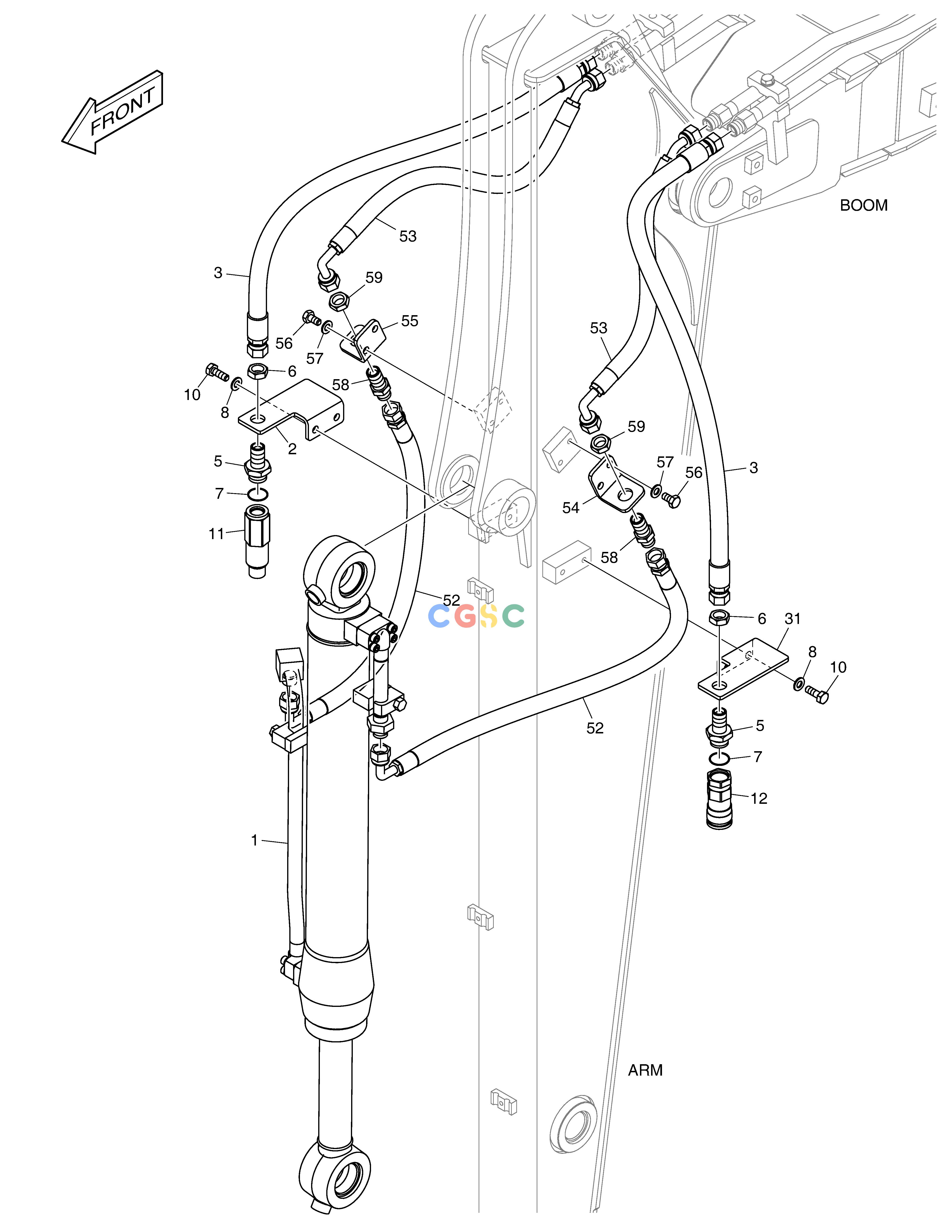 斗山零件查询ARM PIPING - ARM 1.9m E57W Doosan parts catalog online