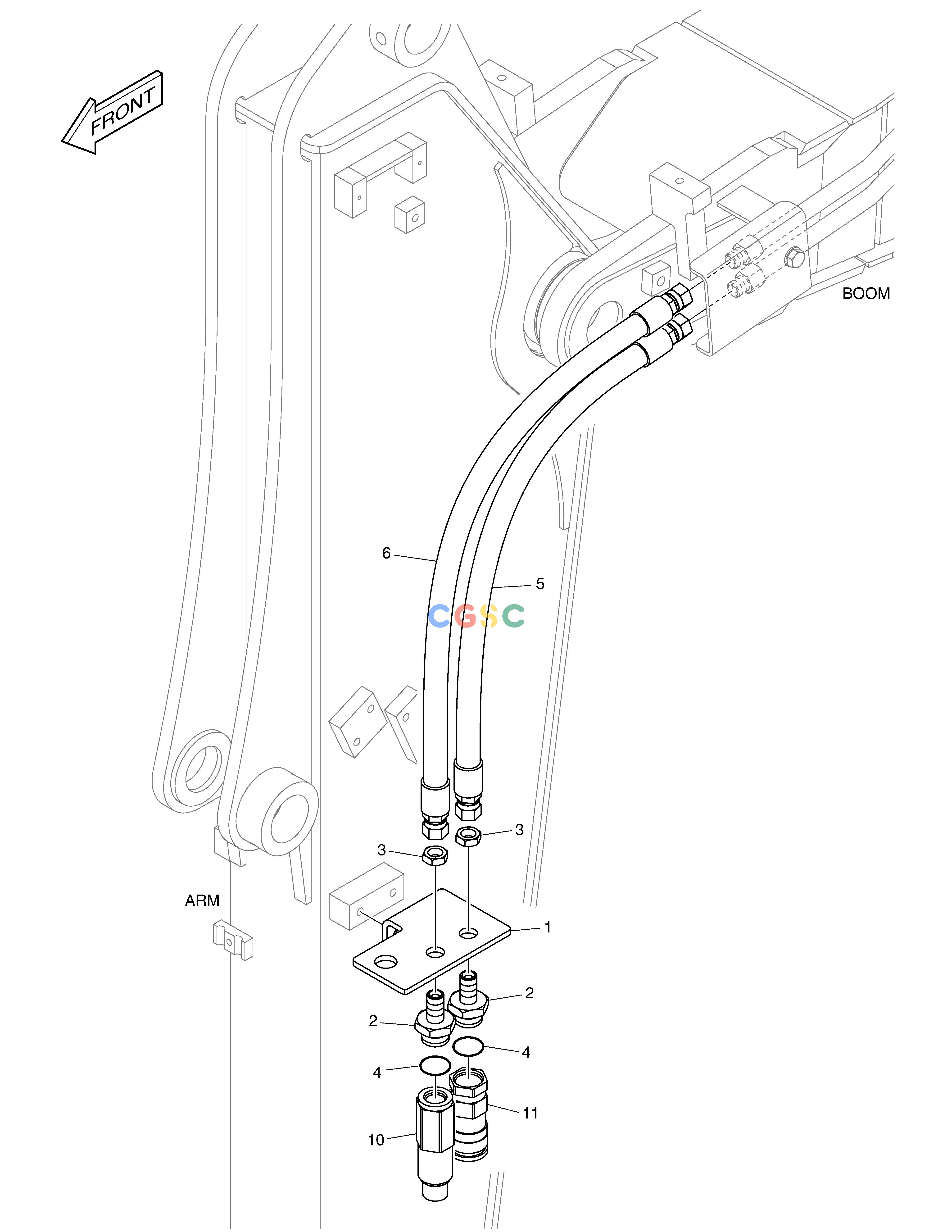 斗山零件查询ARM PIPING - ROTATING(ARM 1.9m) E57W Doosan parts catalog online