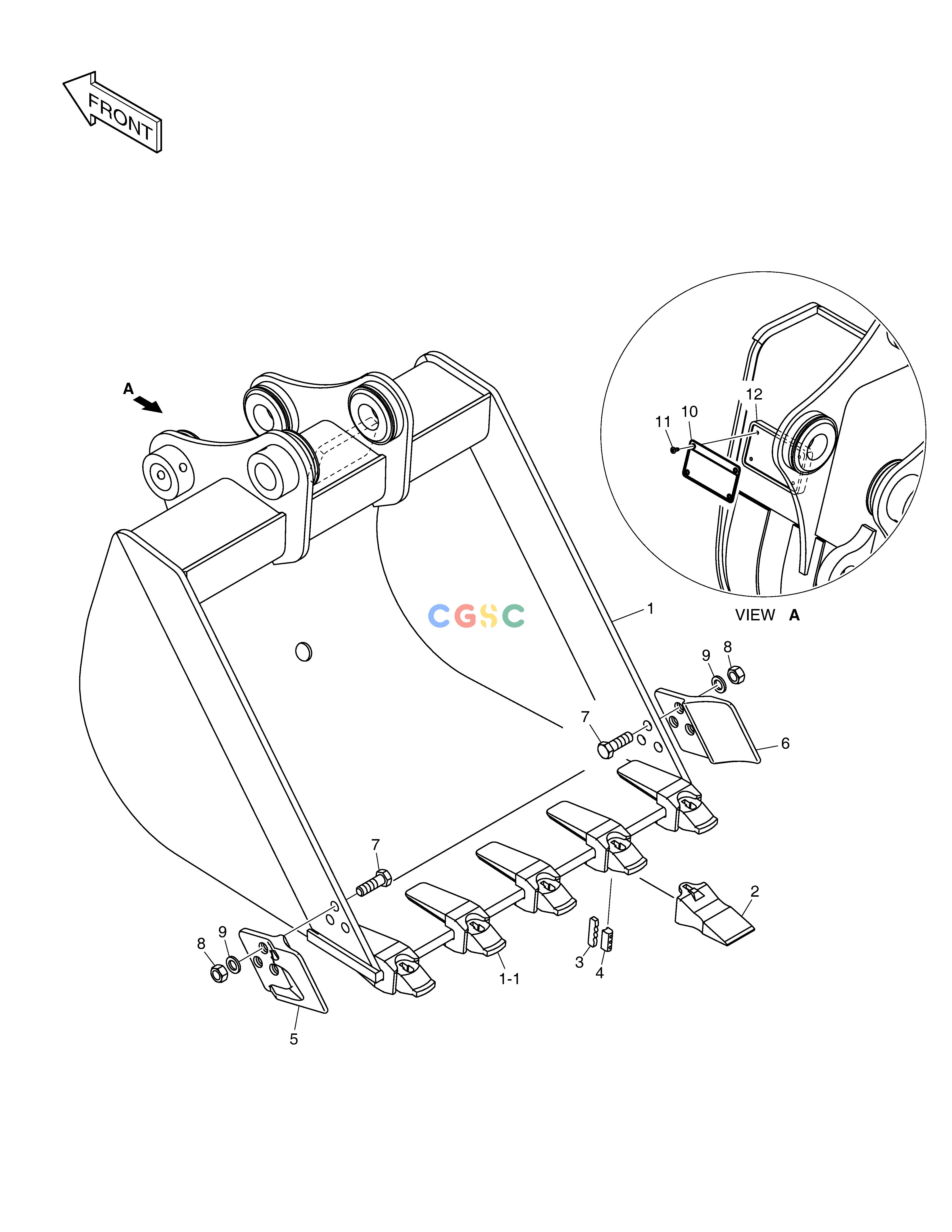 斗山零件查询BUCKET ASS´Y - 0.19m³ E57W Doosan parts catalog online
