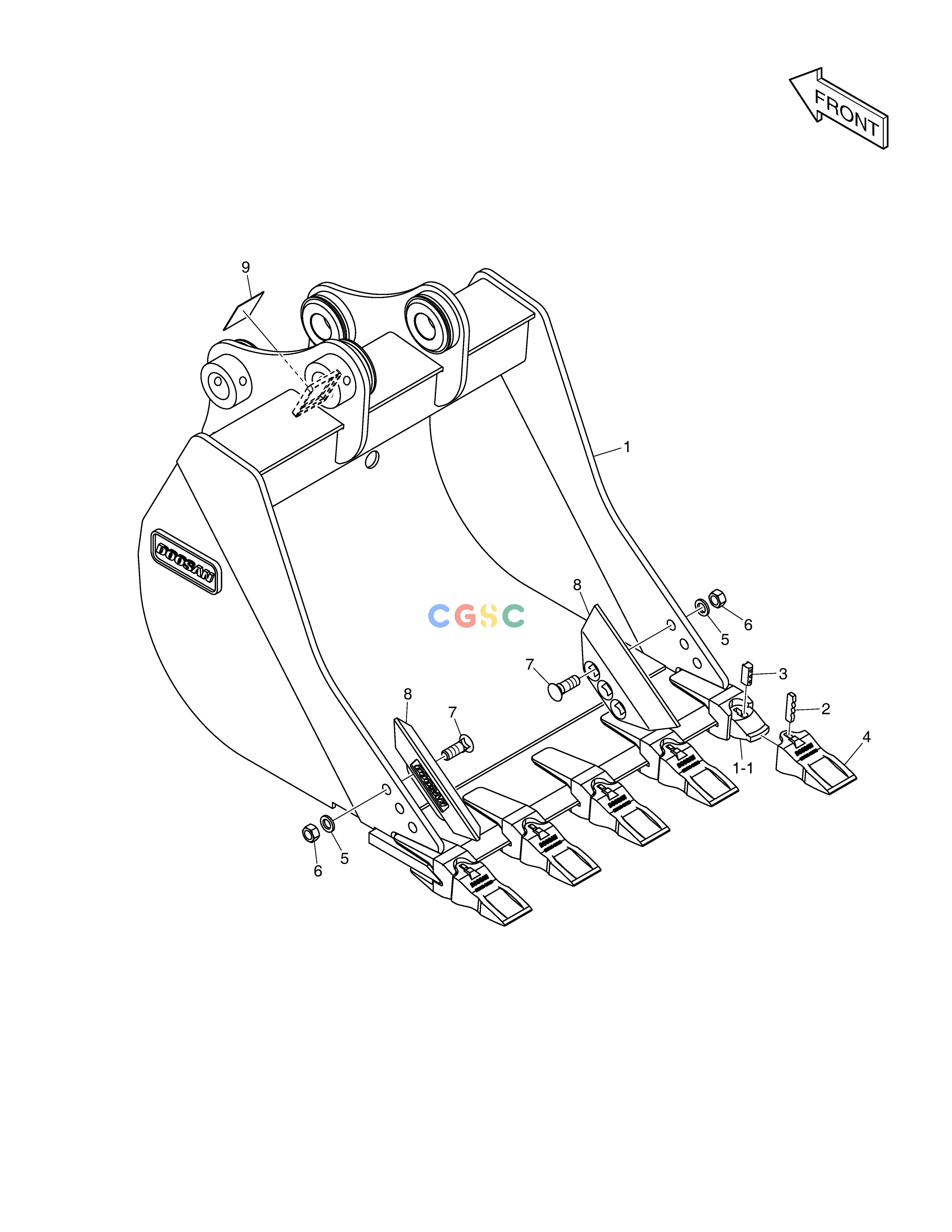 斗山零件查询BUCKET ASS´Y - 0.18m³ - G CLASS E57W Doosan parts catalog online