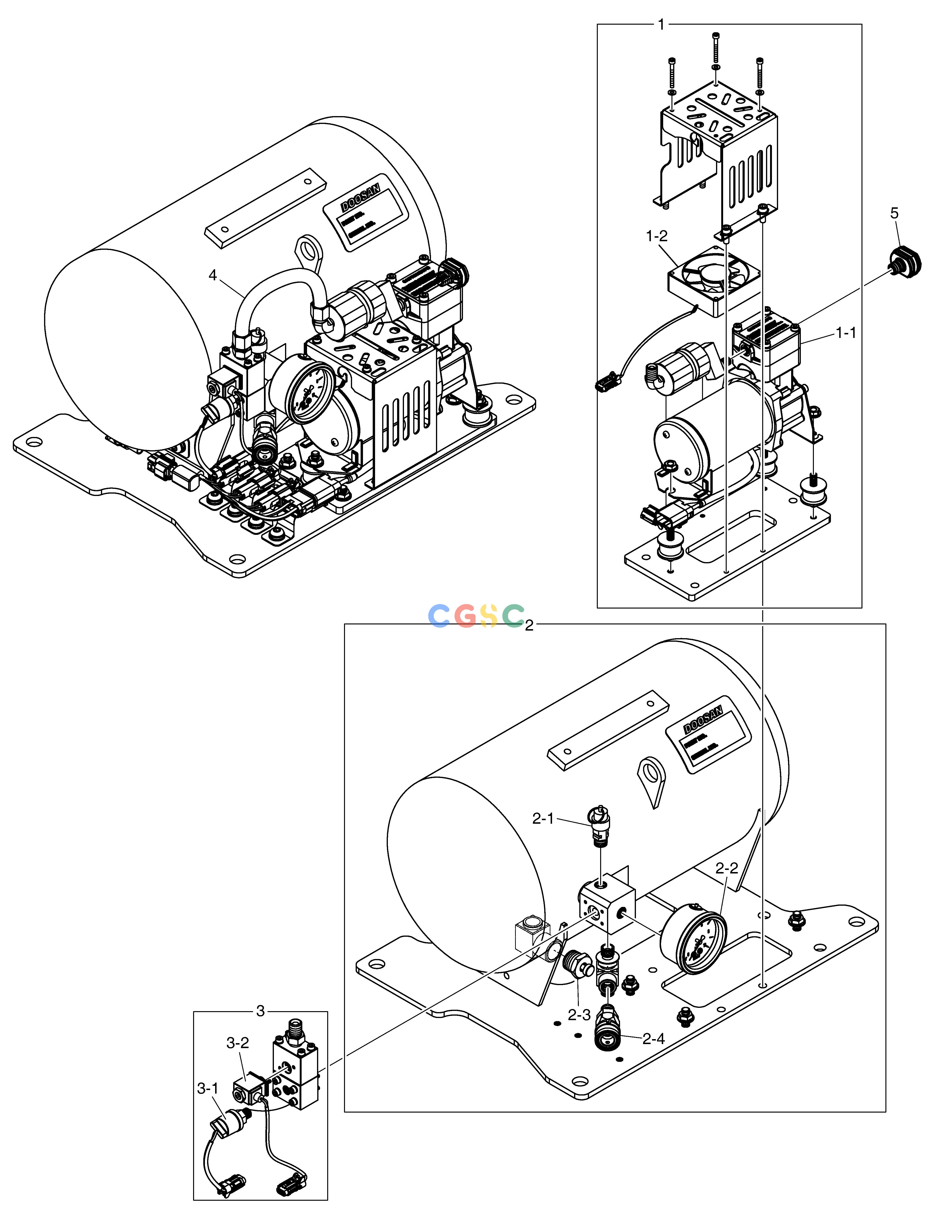 斗山零件查询AIR COMPRESSOR E57W Doosan parts catalog online
