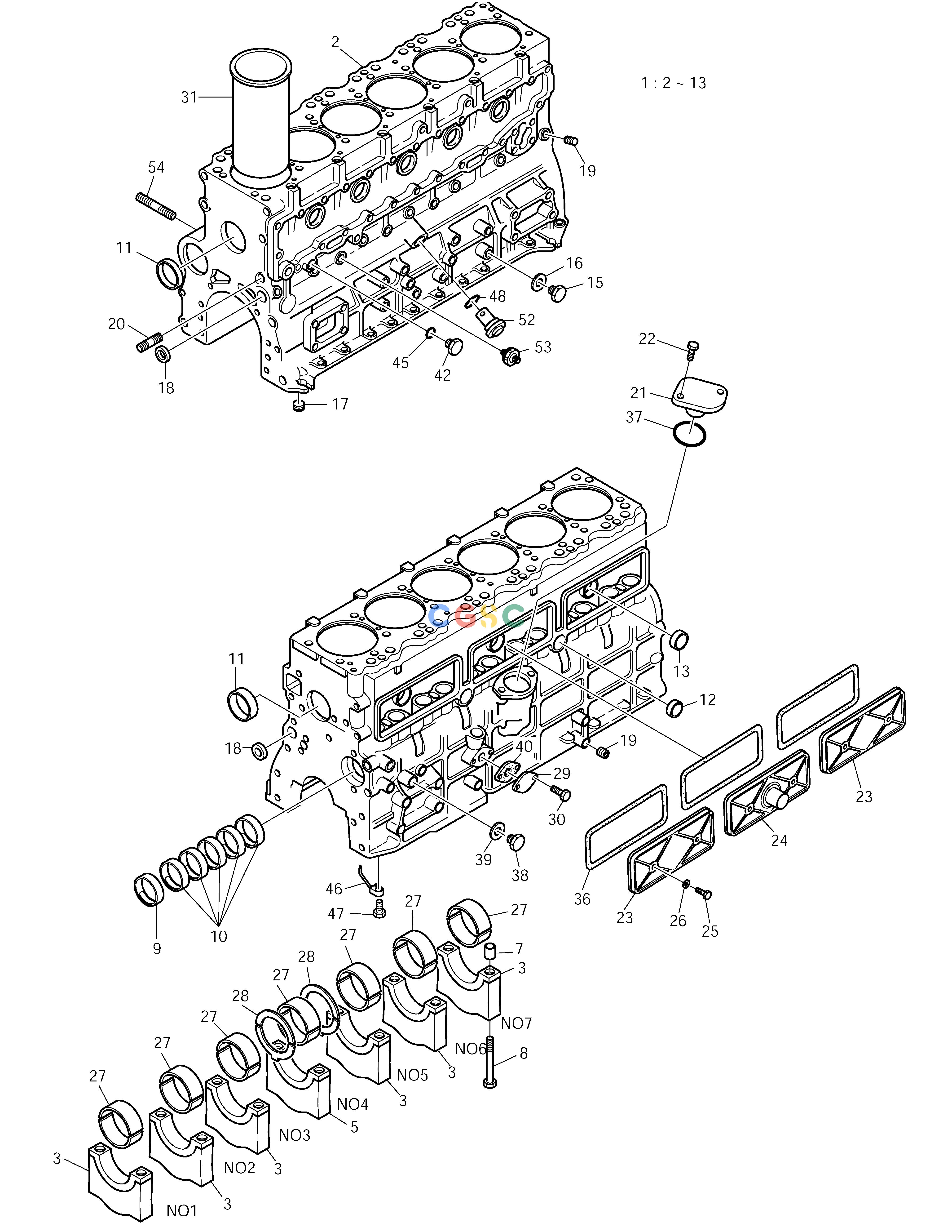 斗山零件查询CYLINDER BLOCK SOLAR 140W-V RAIL WAY Doosan parts catalog online