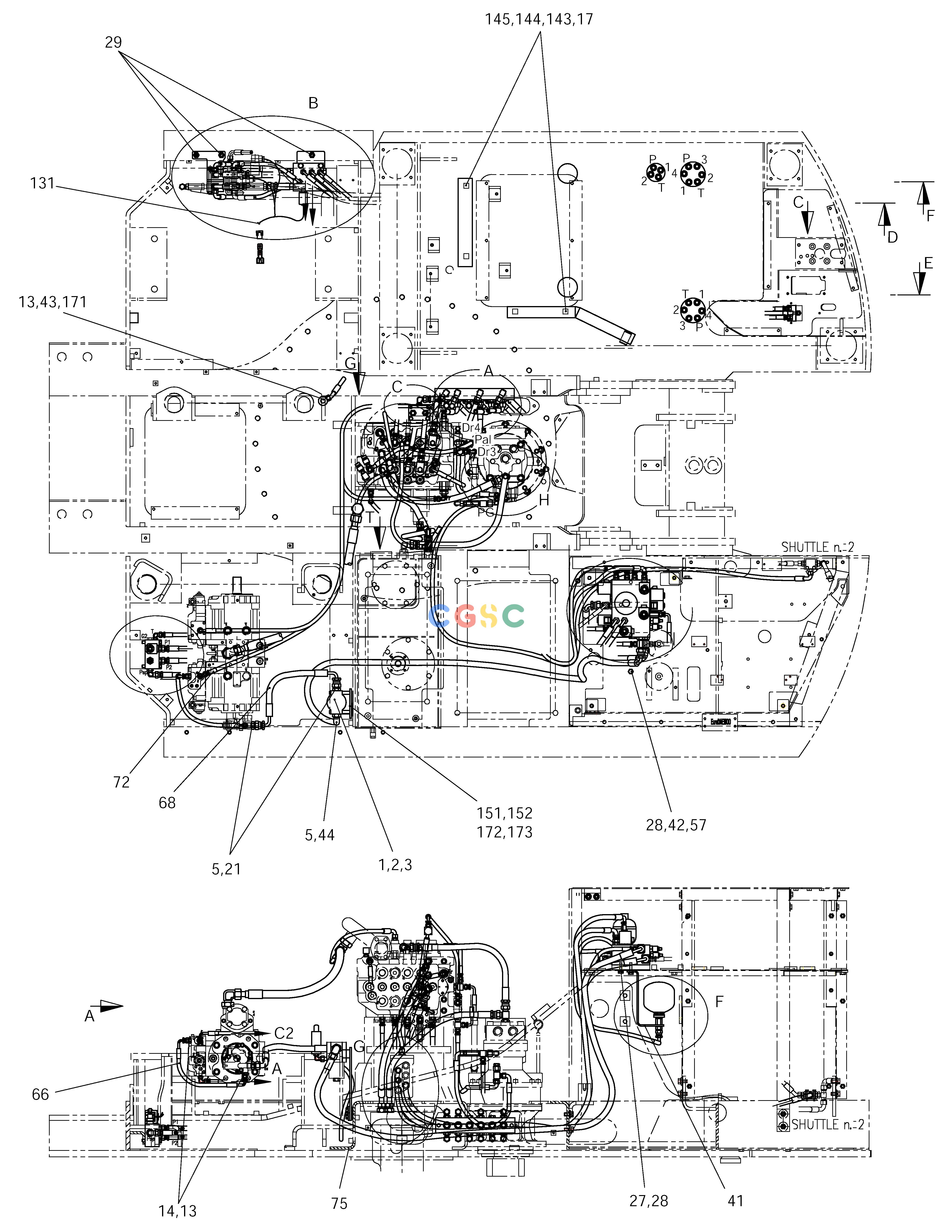 斗山零件查询PILOT PIPING(1) SOLAR 140W-V RAIL WAY Doosan parts catalog online