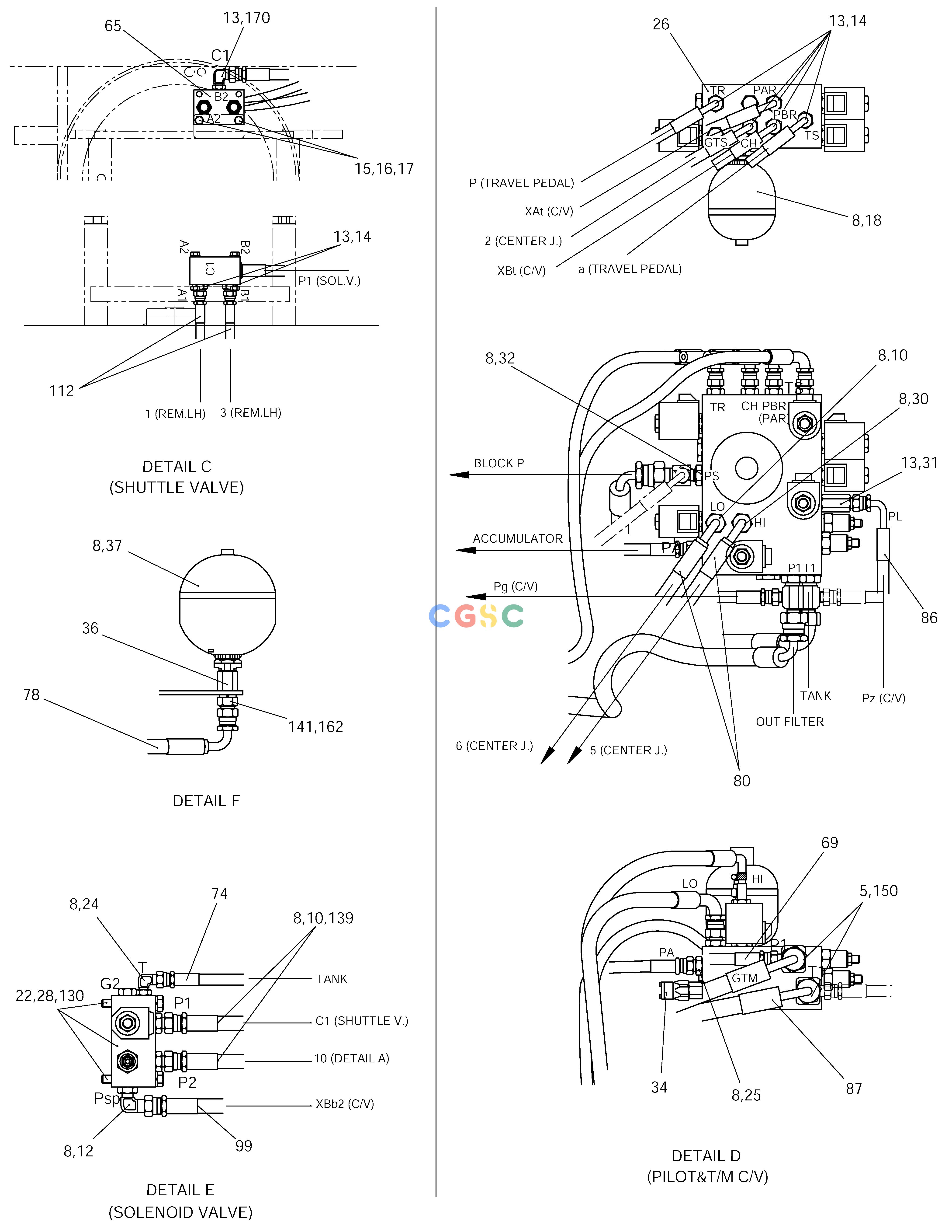 斗山零件查询PILOT PIPING(3) SOLAR 140W-V RAIL WAY Doosan parts catalog online