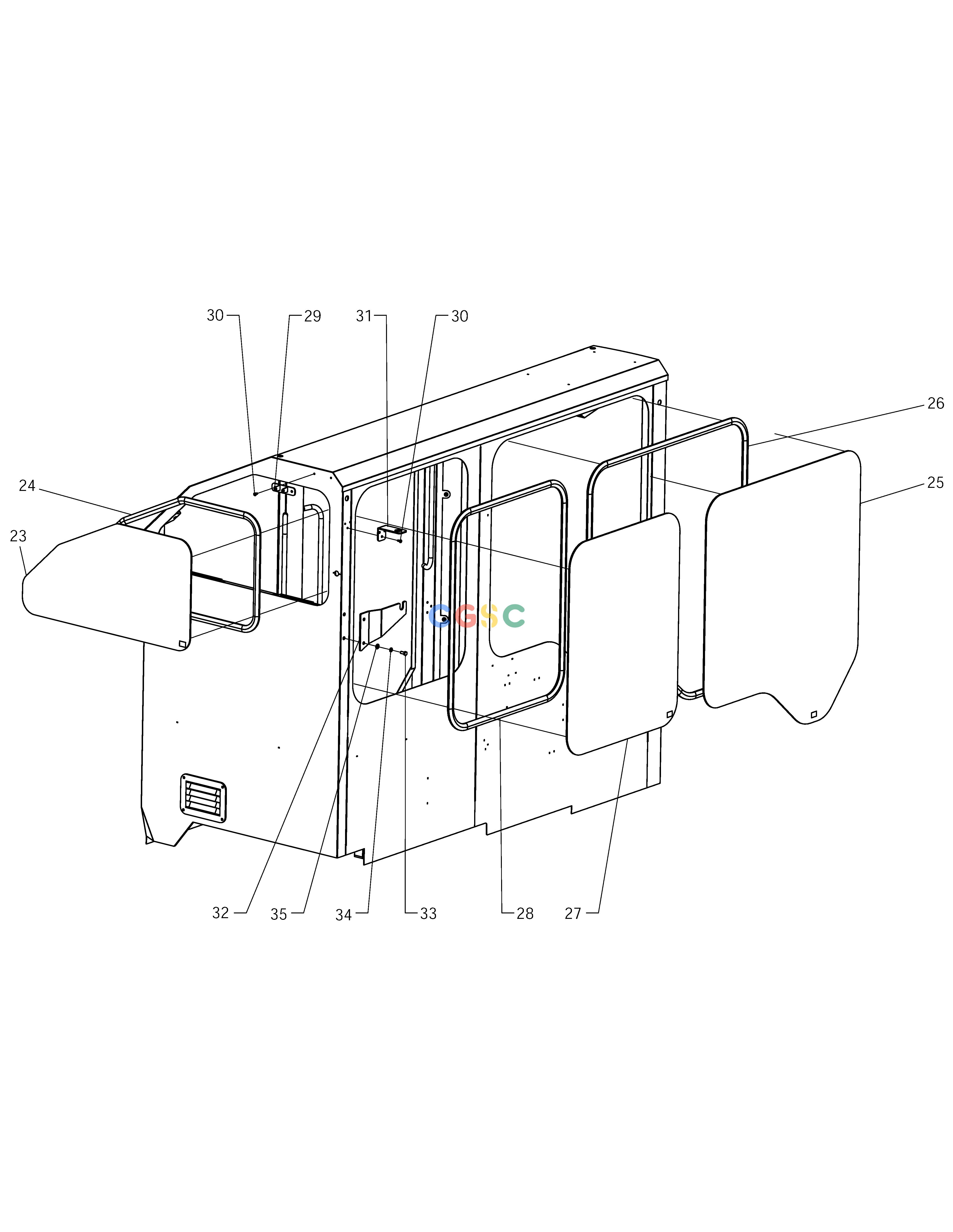 斗山零件查询CABIN WITHOUT ROOF & DOOR(2) SOLAR 140W-V RAIL WAY Doosan parts catalog online