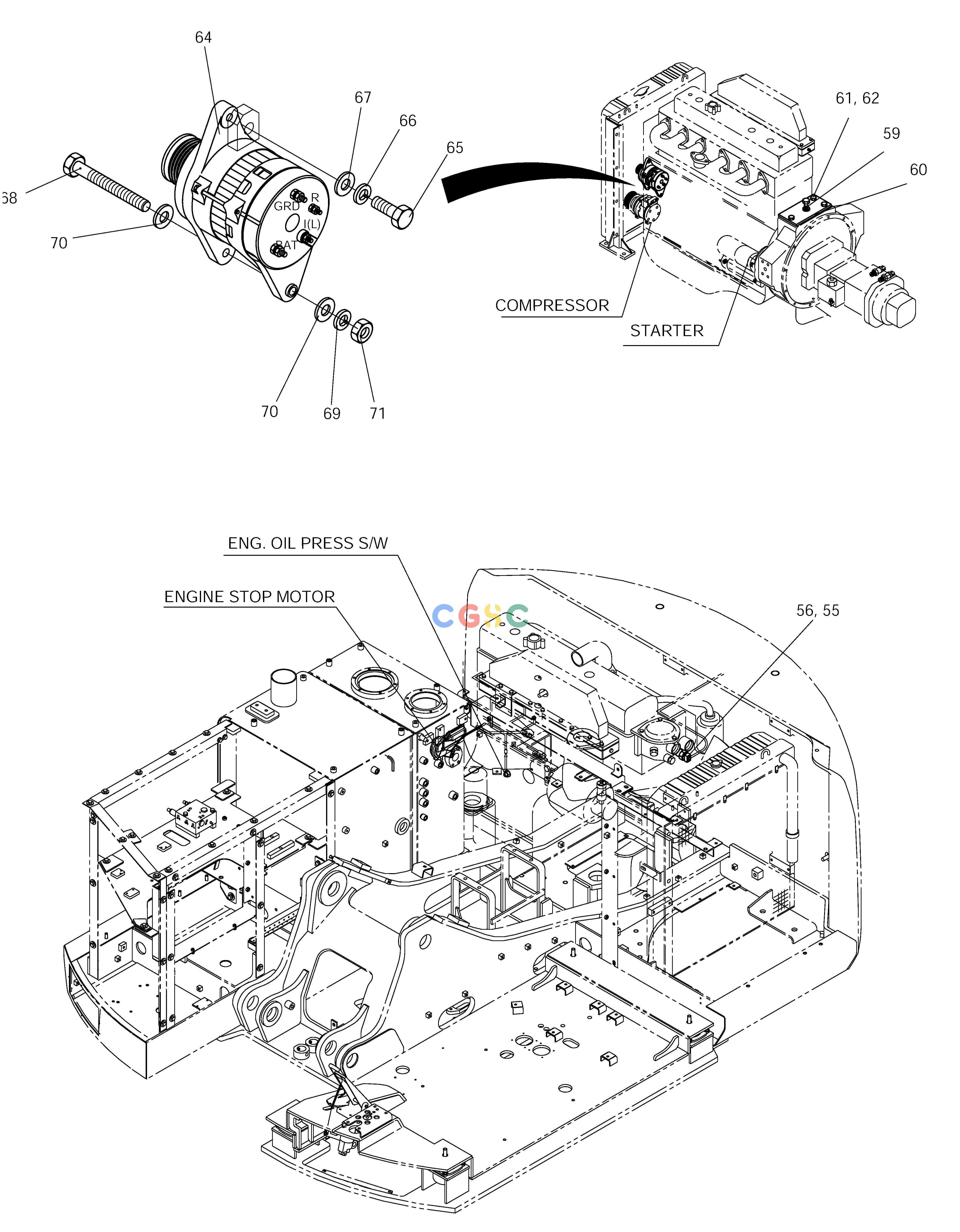 斗山零件查询ELECTRIC PARTS-ENGINE SOLAR 140W-V RAIL WAY Doosan parts catalog online