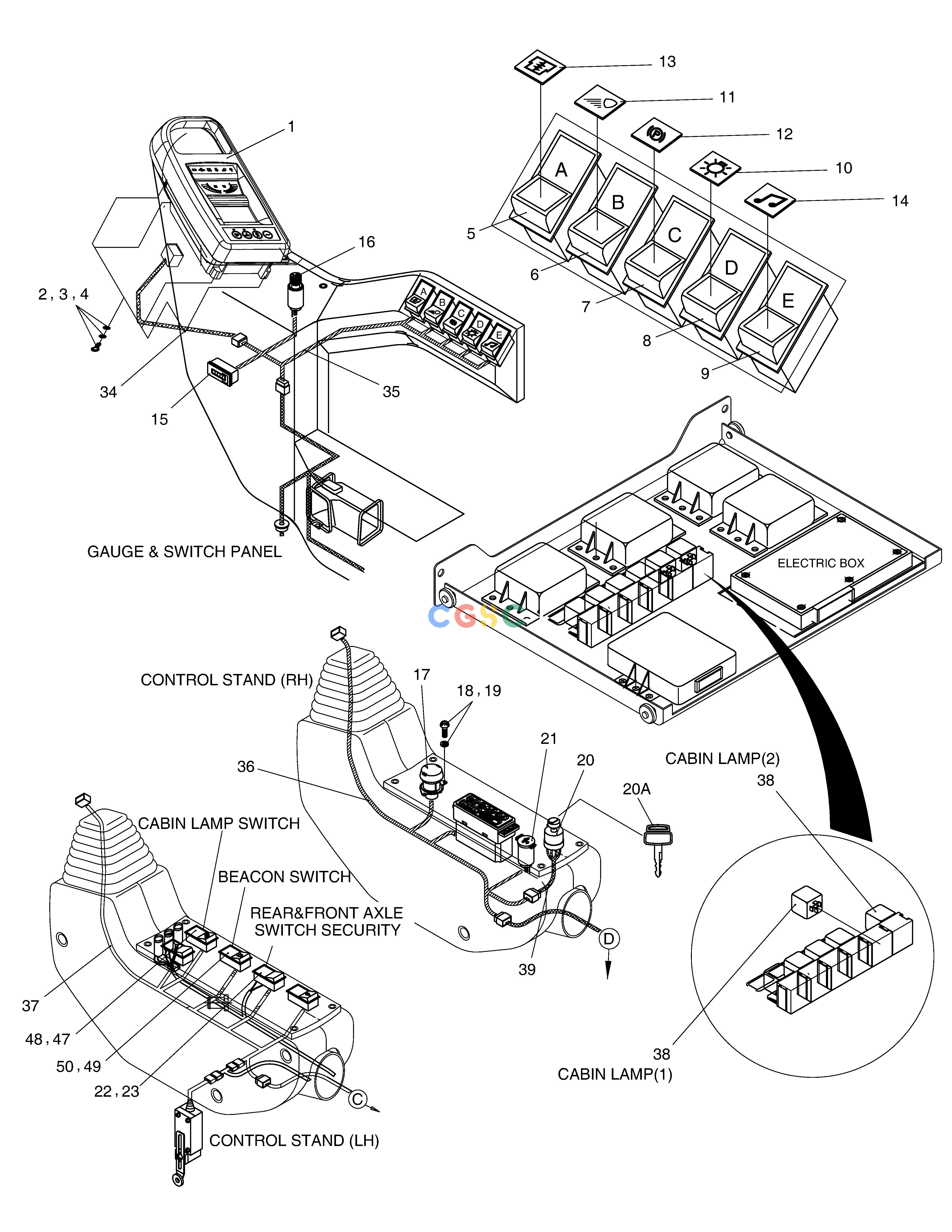 斗山零件查询ELECTRIC PARTS-CABIN(1) SOLAR 140W-V RAIL WAY Doosan parts catalog online
