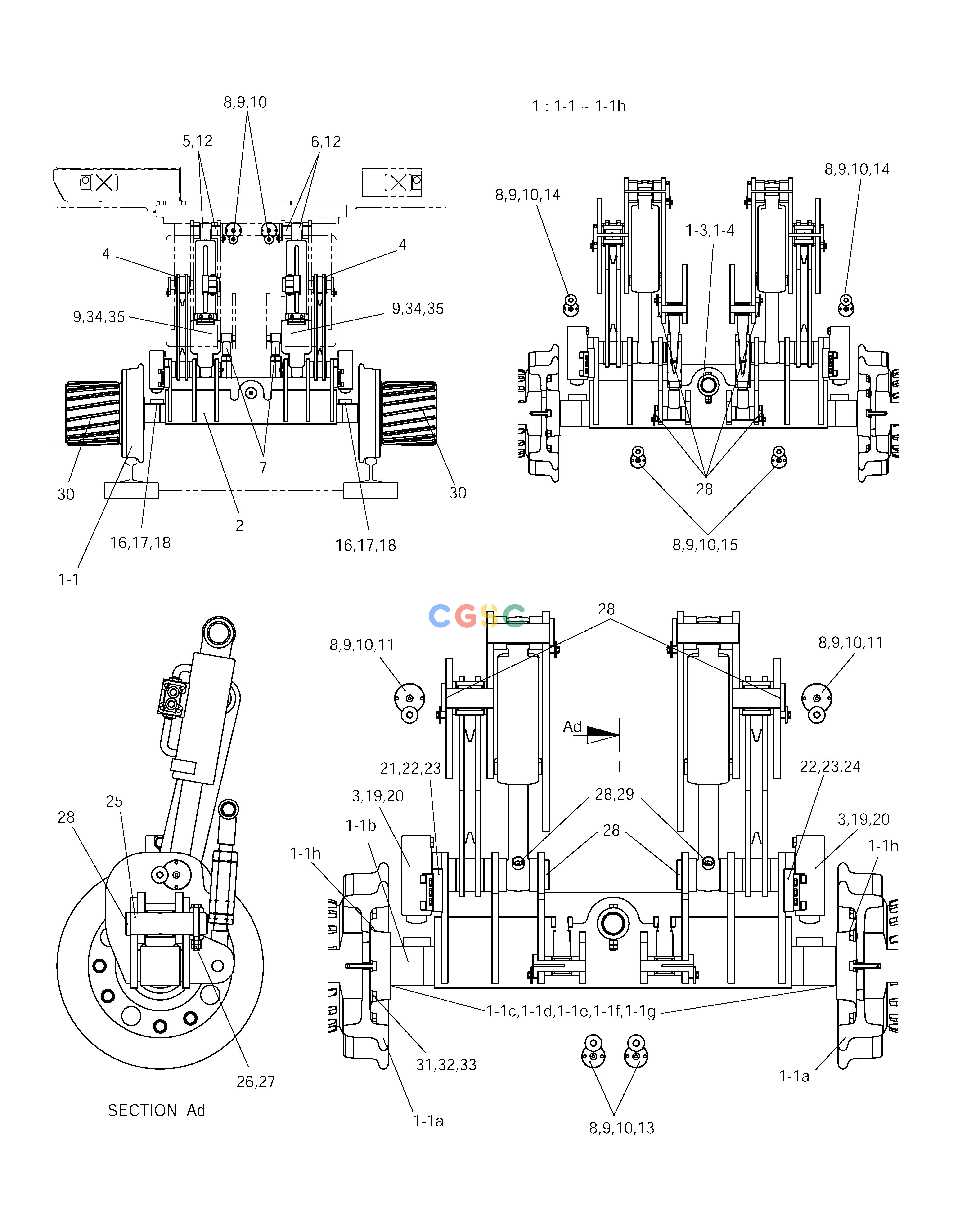 斗山零件查询FRONT AXLE SOLAR 140W-V RAIL WAY Doosan parts catalog online